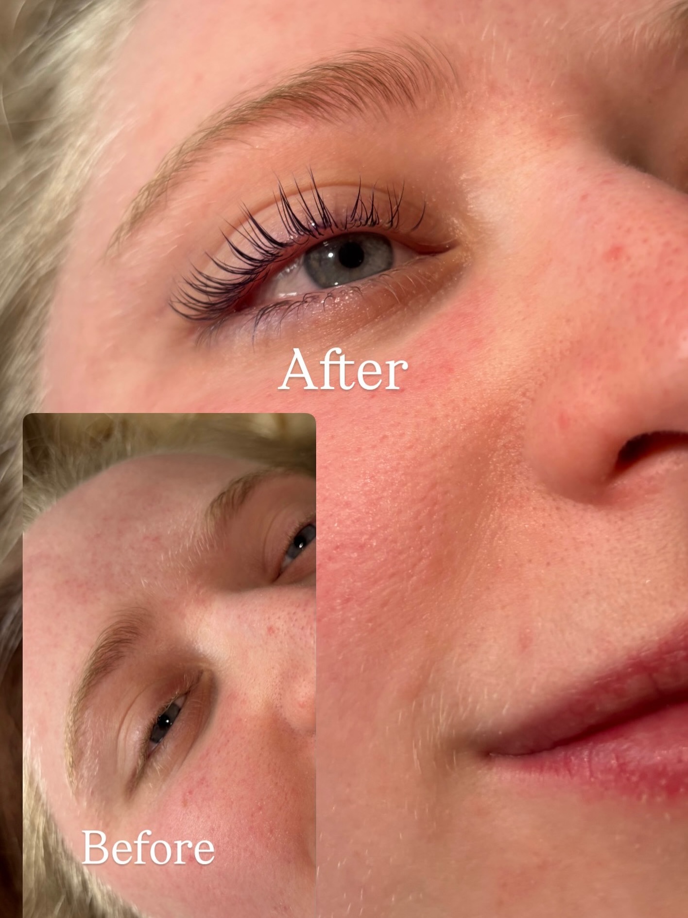 • Lash Lift •
Wowwwwie! Is this even the same person? 👀
A lash lift changes your eyes so much! Results last 6-8 weeks!
Patch test is required for this treatment!