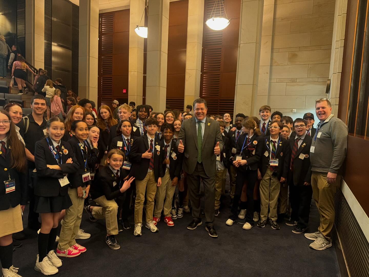 While in DC, our middle school students had the opportunity to meet New York Congressman Nick LaLota and Virginia Congresswoman Jennifer McClellan.