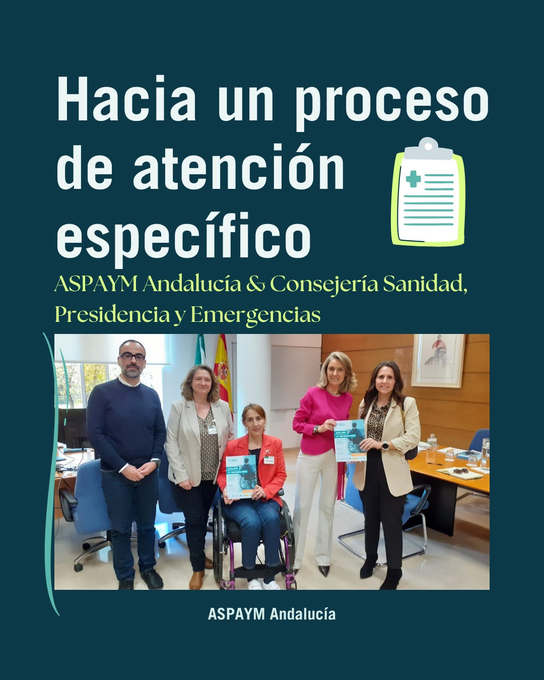 Mejorar la atención a las personas con lesión medular en Andalucía pasa por algo clave: la coordinación del sistema.
Desde ASPAYM Andalucía hemos mantenido una reunión con @saludand para trasladar propuestas orientadas a avanzar hacia un modelo más coordinado, multidisciplinar y centrado en la persona, a partir del trabajo desarrollado en el proyecto ASPAYM INNOVA.
Durante el encuentro se abordaron aspectos fundamentales como:
✔️ Reforzar las Unidades de Lesión Medular
✔️ Avanzar hacia modelos de cuidados intermedios
✔️ Garantizar la continuidad asistencial tras el alta
✔️ Incorporar equipos multidisciplinares completos
✔️ Mejorar la coordinación entre niveles sanitarios
👉 Todo ello con un objetivo claro: avanzar hacia un modelo basado en un proceso específico de atención a la lesión medular, adaptado a sus necesidades reales.
🔗 Lee la noticia completa en nuestra web (link en bio)
#ASPAYMAndalucía #LesiónMedular #Discapacidad #Salud #VidaIndependiente #Inclusión