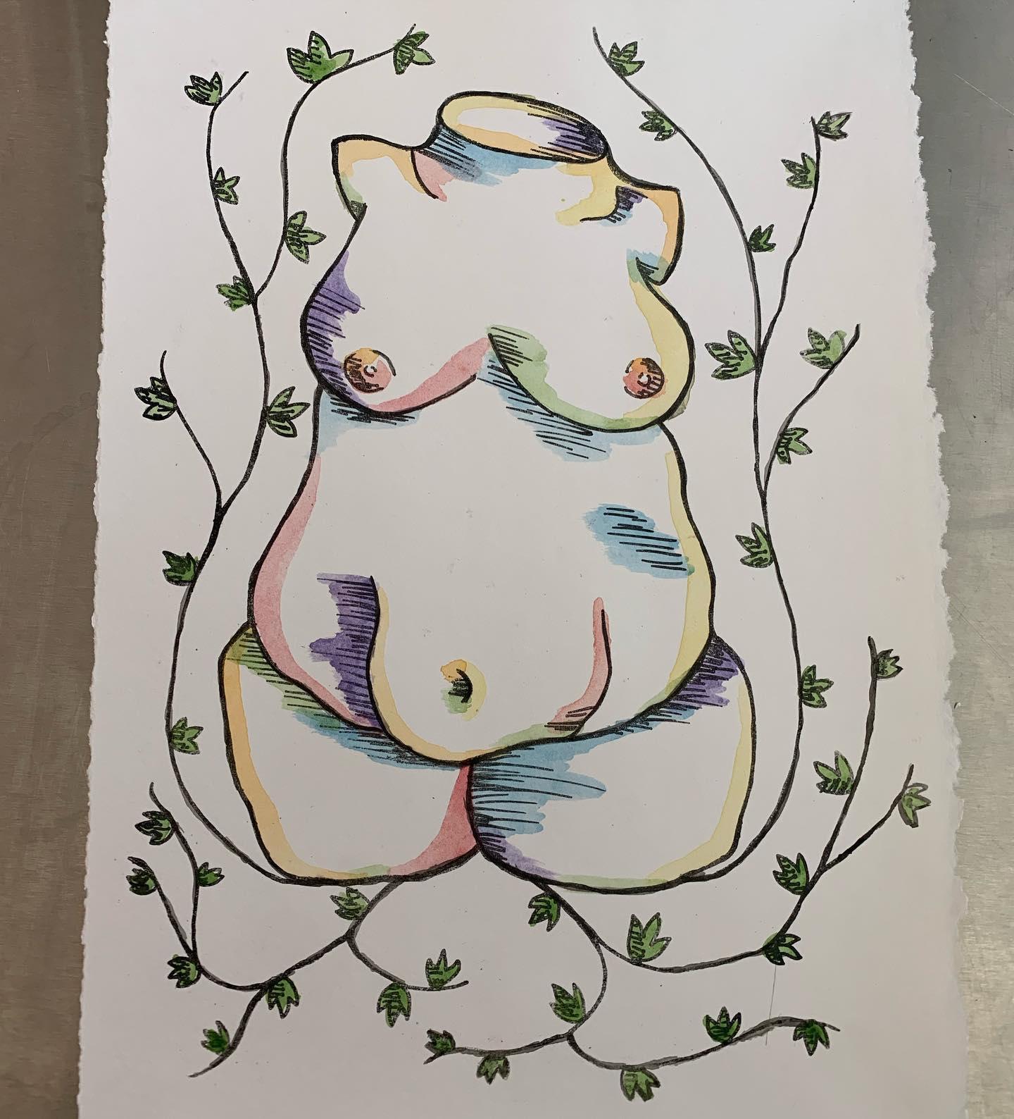 Our Body🌱
Lithograph with Water Color
Last Printmaking Class means last class of the semester!!