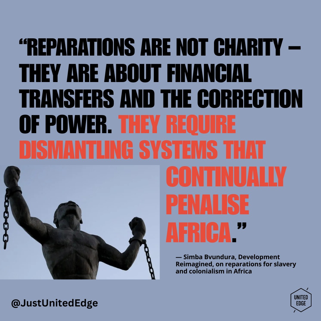Reparations are not about charity, they are about restructuring systems that continue to produce inequality.
As calls grow for a “Decade of Reparations” in Africa, the conversation is shifting from historical acknowledgement to present-day accountability. The challenge is not only to acknowledge harm, but to confront the systems that continue to reproduce it. What would it actually mean to redesign global economic and political systems with justice at the center? https://bit.ly/4d5ydKT
#Africa #GlobalJustice #Reparations #EconomicJustice #Development #JusticeBasedApproach #Foresight