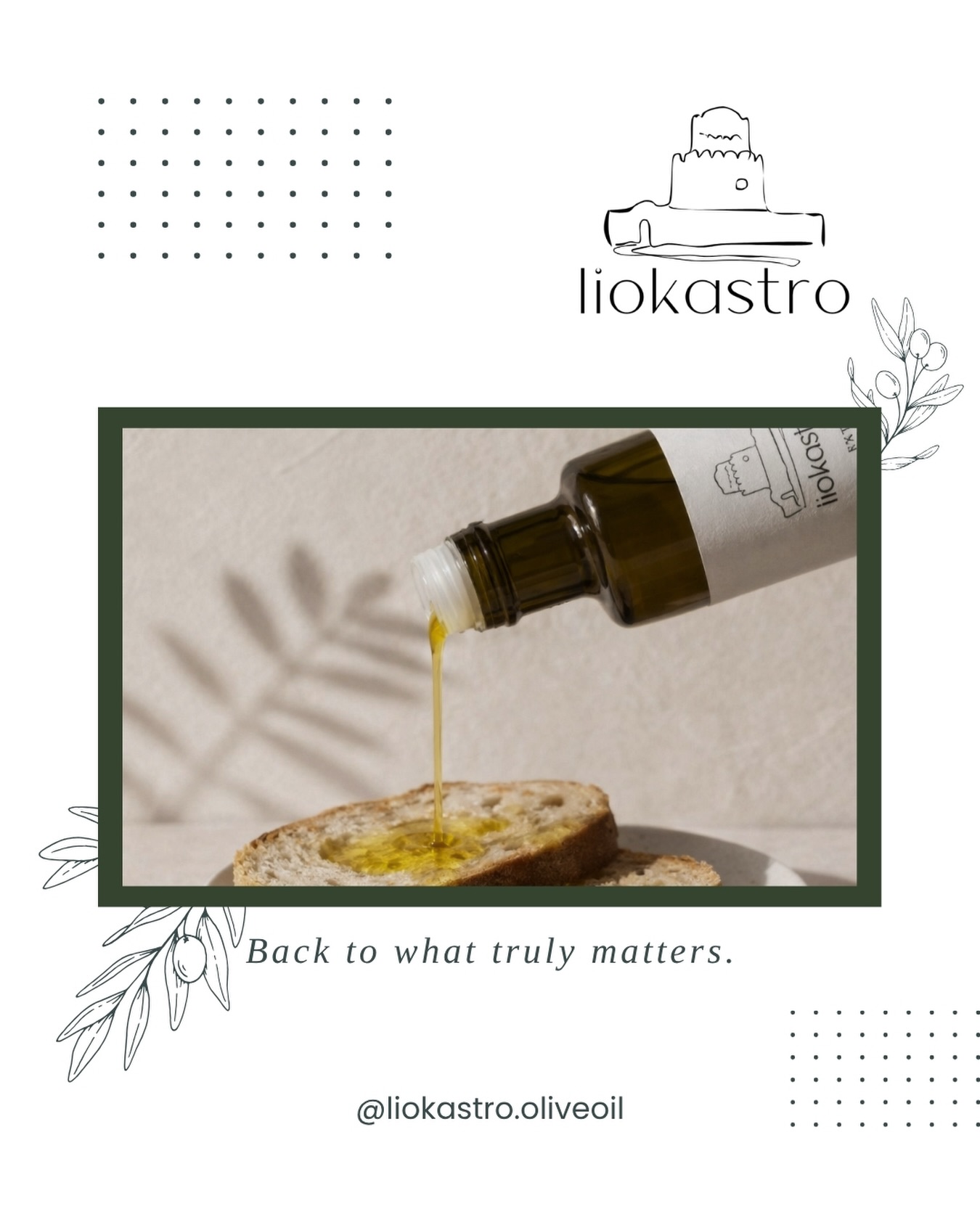 Επιστροφή στην ουσία. Liokastro. 🫒💚
#liokastro
#oliveoil
#extravirginoliveoil
#greekoliveoil
#mediterranean