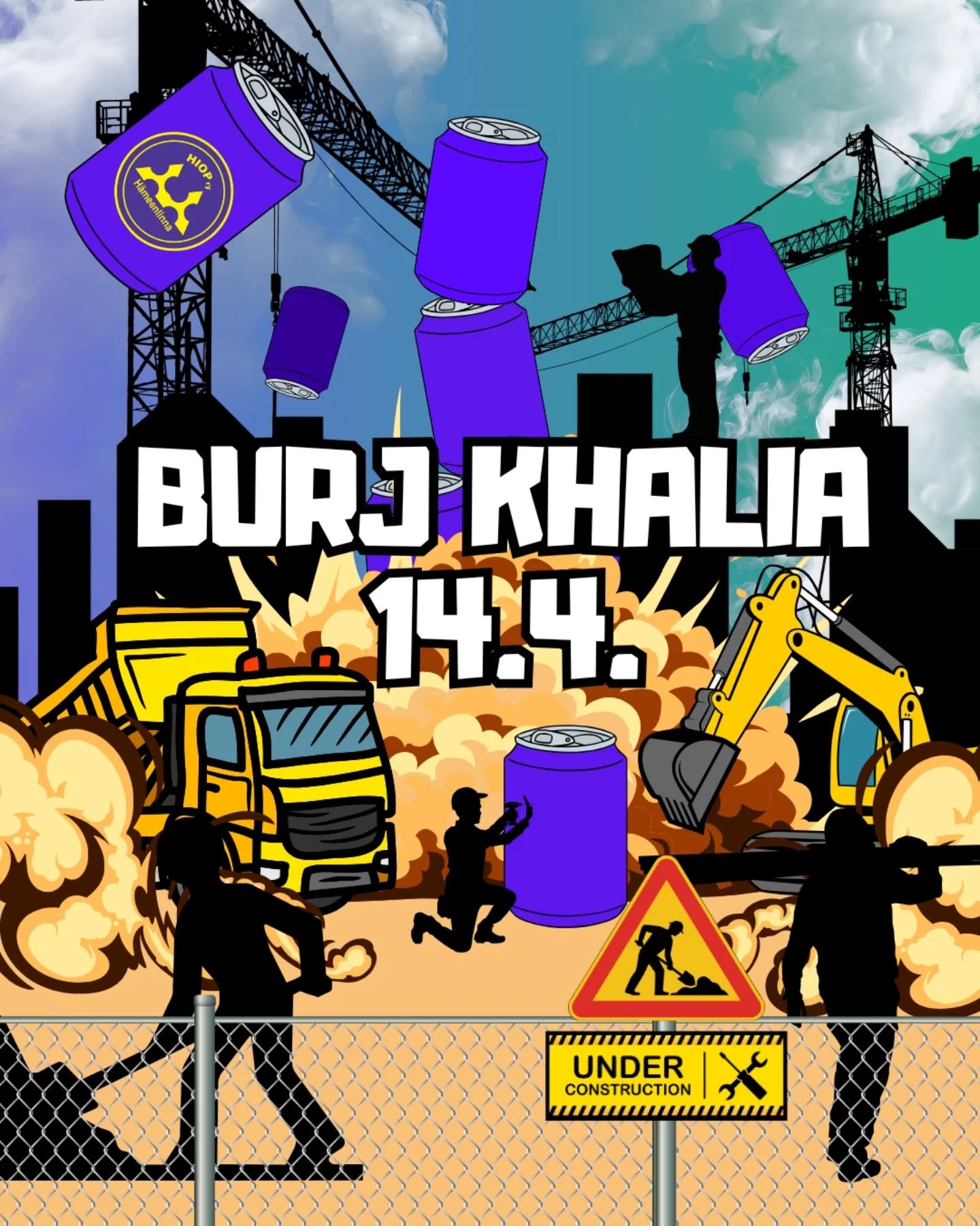 This event will be held in Finnish🇫🇮.
Uutuus: BURJ KHALIA🍻
Nyt olisi uutta rakennushanketta tiedossa rakennusalan opiskelijoille ja rakennusalan mielisille. Uudessa tapahtumassamme pääsette haastamaan itseänne tölkkitornin rakentamisessa, työn organisoinnissa sekä monipuolisten tehtävien suorittamisessa. Kerää siis oma työryhmäsi tai tule yksin haastamaan ja heittäytymään rakentamisen maailmaan🏗.
MITÄ: Opiskelijatapahtuma
MISSÄ: Palokunnantalo (Palokunnankatu 18, 13100 Hämeenlinna)
MILLOIN: 14.4. klo 17.00–22.00
PUKUKOODI: Haalarit ja halutessa rakentamiseen liittyvää teemaa🦺🥽
Lippujen hinnat:
Insinööriliiton jäsen: 10 €
Ei-jäsen: 13 €
(Liput tulevat myöhemmin myyntiin ja ilmoitamme siitä erikseen)
Suorittaminen:
• Ryhmien koko 2–4 henkeä, mutta hanke on mahdollista suorittaa myös yksin.
(HUOM! Yksin suorittaja saa hankkeen onnistuneesta suorittamisesta kultaisen haalarimerkin normaalin tilalle!!!)
• Tölkkien määrä yhdessä tornissa on 28 kpl ja ryhmien on kustannettava torneihinsa omat juomat. Ohjeet tornin rakentamiseen annetaan suorittamisen alussa. Tornin tölkit on tyhjennettävä ennen torniin asentamista. Tölkkien suositellaan olevan kooltaan 0.33 l
• Tapahtuma voidaan suorittaa myös alkoholittomasti.
• Aikaraja hankkeen suorittamiselle on 17.00–22.00 ja paikalle saa saapua suorittamaan oman mielensä mukaan kyseisellä aikavälillä.
Tehtävät:
Tölkkien tyhjentämisen määrää voidaan pienentää suorittamalla erilaisia tehtäviä (tehtävistä ansaitut tyhjät tölkit saadaan järjestäjiltä). Tehtävät tulee suorittaa erikseen määrättyjen valvojien valvonnan alaisena.
Säännöt:
Illan aikana tulee noudattaa järjestäjien määräämiä sääntöjä. Tapahtuman säännöt annetaan erikseen suorituksen alkaessa. Rikotuista säännöistä voidaan rangaista järjestäjien toimesta. Jatkuvasta ja tahallisesta sääntöjen rikkomisesta voidaan aiheuttajat poistaa tapahtumasta yleisen järjestyksen ylläpitämiseksi.
Hankkeen valmistumisen jälkeen:
Hankkeen suorittamisen jälkeen osallistujilla on mahdollisuus jäädä suoritustilaan kannustamaan muita ryhmiä. Tapahtuman jälkeen epäviralliset jatkot yhteisesti sovitussa paikassa🥳.