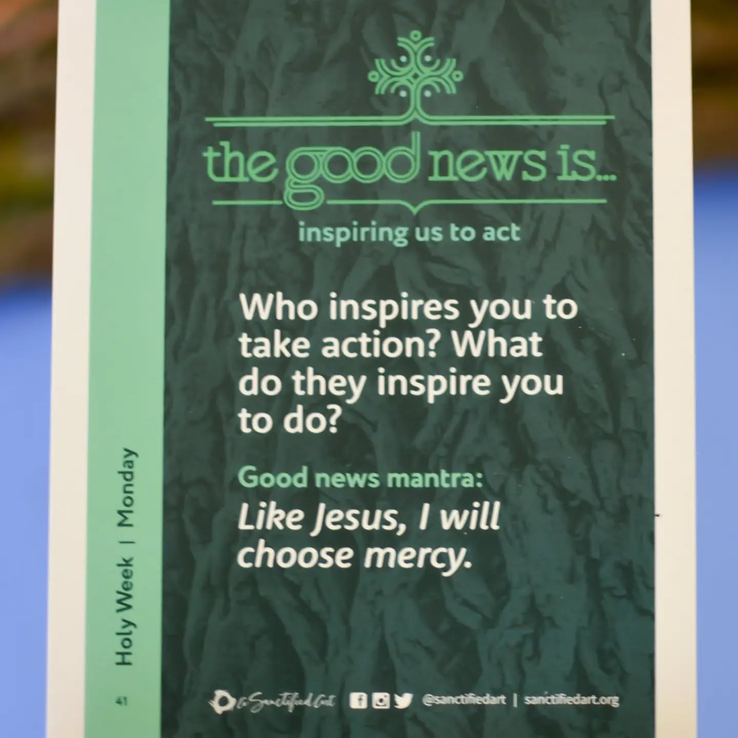 God of inspiration, when I look around, there are so many people modeling a better way. The leaders working to care for their people, even when it’s less profitable. The children speaking out in halls of power to advocate for a brighter future. The everyday people bringing truckloads of donations after a disaster. God, let me be part of this crowd. Let their light ignite my own actions so I might be a light for others, too. With conviction I pray, amen.
—prayer by Rev. Sarah A. Speed | @sanctifiedart