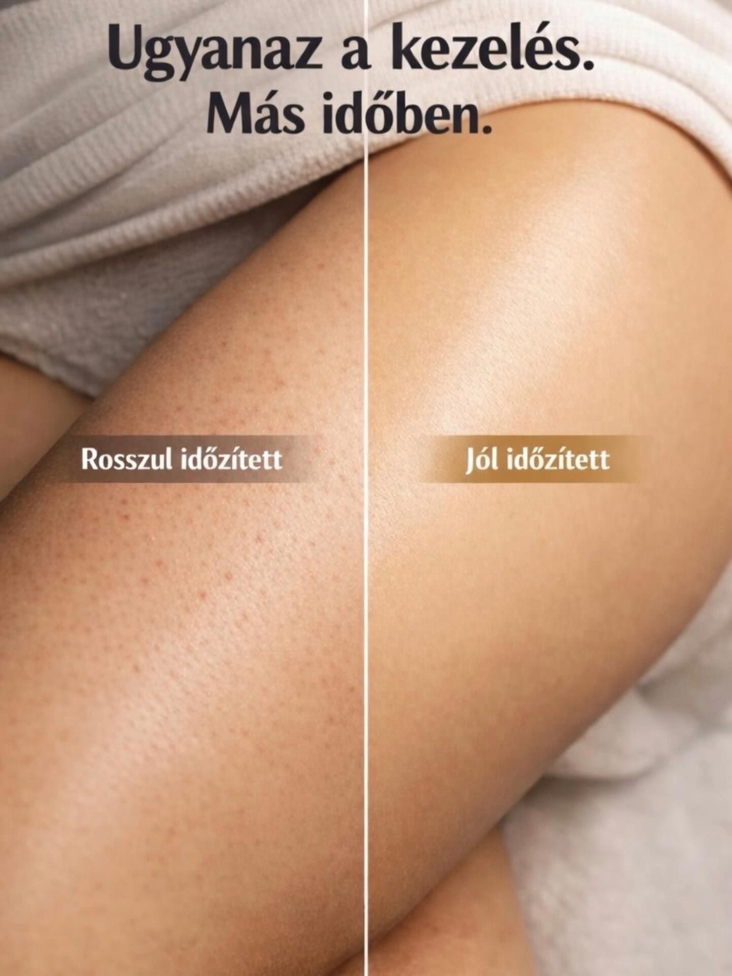 A legtöbben nem a szőrtelenítést rontják el…
hanem az időzítést.
És igen ez számít a legtöbbet.
👉 Túl korán jössz
A szőrszálak még nem elég hosszúak → a gyanta nem tudja tökéletesen eltávolítani → gyorsabban visszanő.
👉 Túl későn jössz
A szőr már több fázisban van → erősebbnek érzed → a kezelés kellemetlenebb és kevésbé egyenletes.
💡 Amit kevesen tudnak:
a szőr nem egyszerre nő.
Különböző növekedési ciklusokban van ezért nem mindegy, mikor érkezel.
✨ Ideális esetben 4–5 hetente
(de ez területtől és egyéntől is függ)
Ez az apró különbség dönti el, hogy:
“egész oké lett” vagy “wow, hetekig tökéletes”
Mi ebben segítünk eligazodni
nem csak elvégezzük a kezelést.
💬 Mikor voltál utoljára? Lehet, hogy nem véletlen az eredmény… 😉
#hairremoval #beautyroutine #selfcare #glowingskin #esthetician