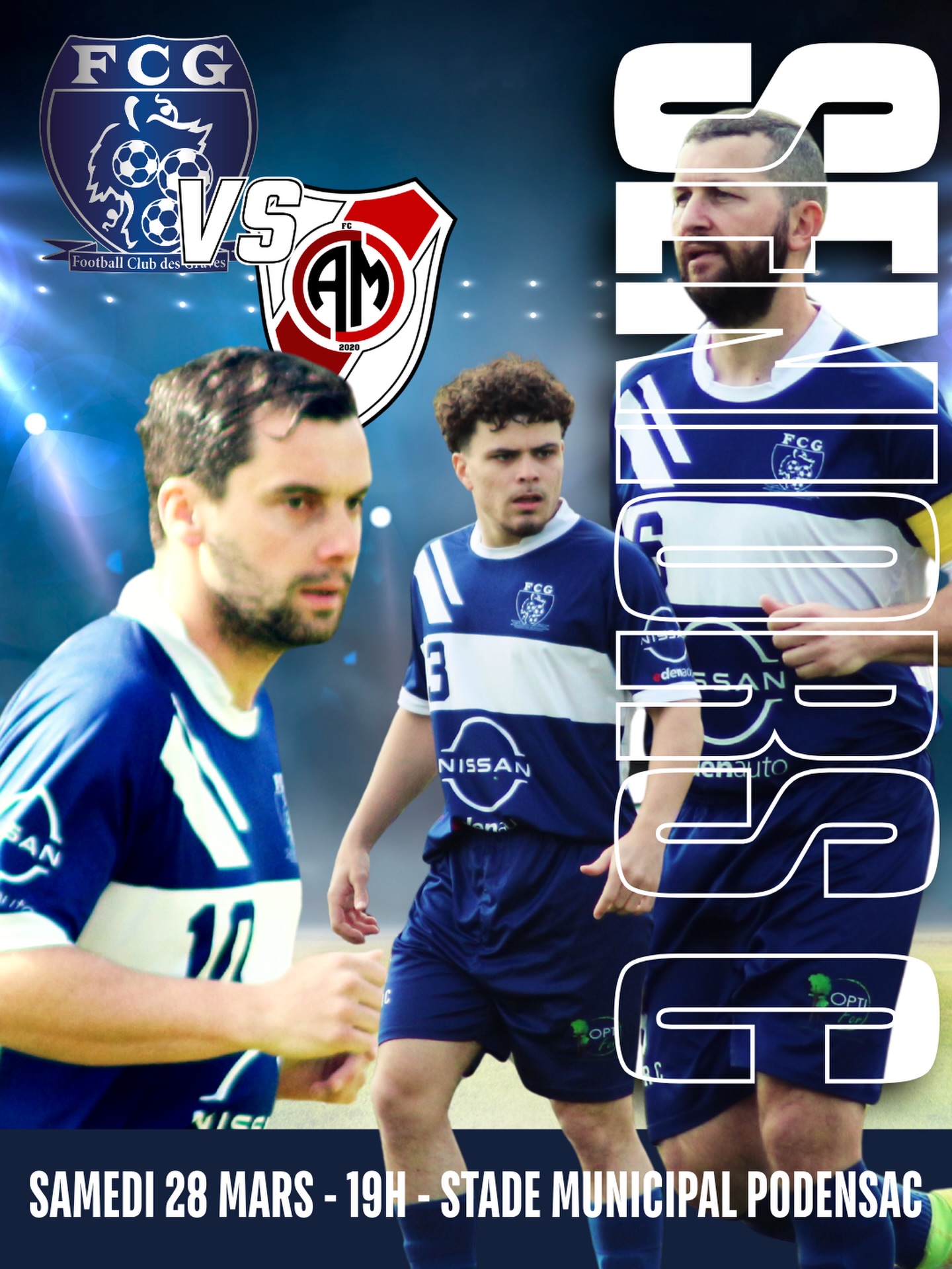 đ„ Match Ă domicile pour nos Seniors Cđ”âȘ
Rendez-vous ce samedi soir au stade municipal de Podensac pour une nouvelle bataille face Ă Alliance du Moron đȘ
Un groupe dĂ©terminĂ©, prĂȘt Ă tout donner devant son public đ
Venez nombreux les encourager ! đ
Photos : Eric Tartas
#FCG #SeniorsB #MatchDay #PlusQuUnClubUnEspritDeFamille