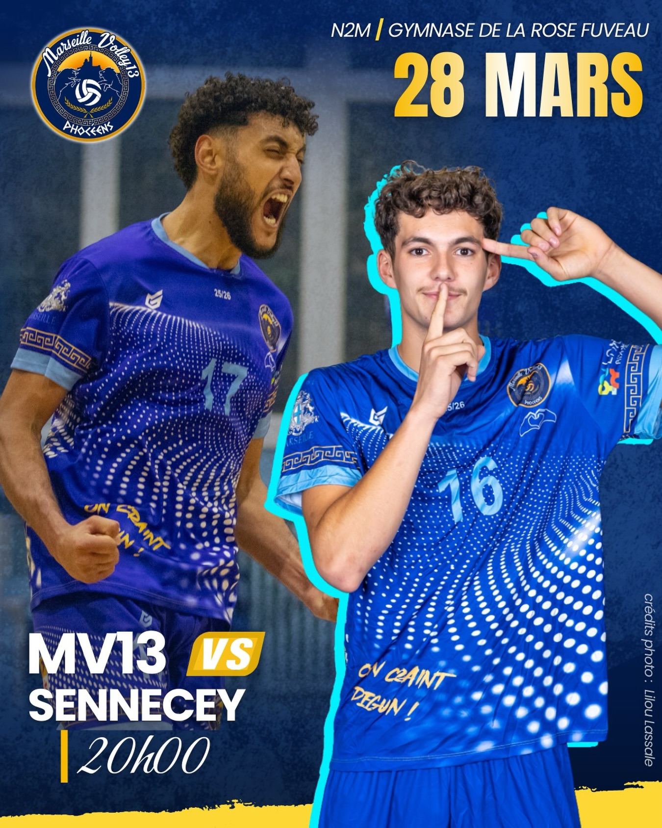 SAMEDI SOIR 🏐⚡️
Rendez-vous à 20h00 au Gymnase de la Rose Fuveau.
La N2M reçoit Sennecey🫡
On a besoin de VOUS pour pousser les gars vers la victoire !
ON CRAINT DEGUN 🔵⚪️
🔥 MV13 vs SENNECEY
📅 Samedi 28 Mars
🕗 20h00
📍 Gymnase de la Rose Fuveau
Soyez au rendez-vous, ça va secouer ! 🥁🙌