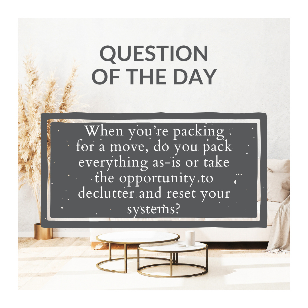 ✨ Question of the Day: When it comes to packing for a move, should you take everything or hit the reset button with some decluttering? 🤔
In the whirlwind of moving, it's easy to feel the urge to toss everything into boxes and call it a day. However, taking a moment to declutter can make your new space feel fresh and organized from the start! By letting go of what you no longer need or love, you're not just packing lighter; you're also creating room for new memories and possibilities. 🏡
What’s your take on this moving dilemma? Drop your thoughts below! If you’re ready to tackle the decluttering process but need a helping hand, reach out today! Let's make your move both exciting and stress-free. 💪✨
#HomeOrganization #DeclutterYourLife #SimpleSolutions #ClutterFree #OrganizedHome #HomeHacks #FunctionalSpaces #ProfessionalOrganizer #SmallSpaceOrganization #LifeSimplified #GetOrganized #HomeInspo
