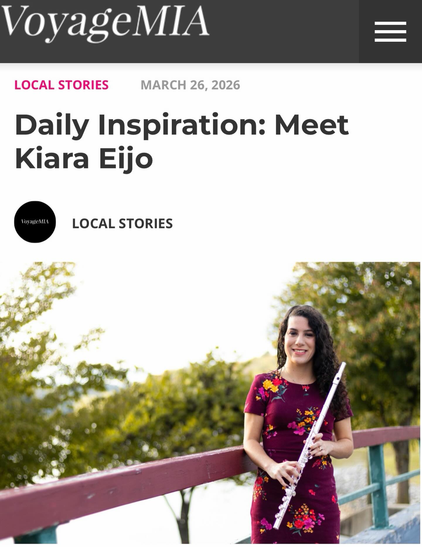 I have been keeping this a secret for the past 3 weeks but I want to thank the team at @voyagemiami for featuring me on their latest issue of their magazine.
None of this would be possible without the love and support of my family, friends, colleagues and mentors.🥹❤️
I thank you all from the bottom of my heart🙏
#voyagemia #flute #empoweredwomenempowerwomen #womenshistorymonth #keepgoingstrong