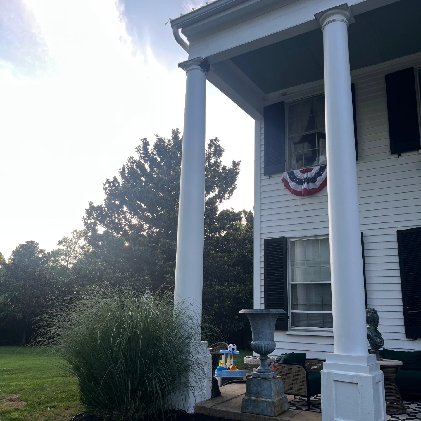Honeybees love these old wood columns! These girls had gobs of honey. Jonathan left the homeowners with a couple of pots full 🍯 🍯