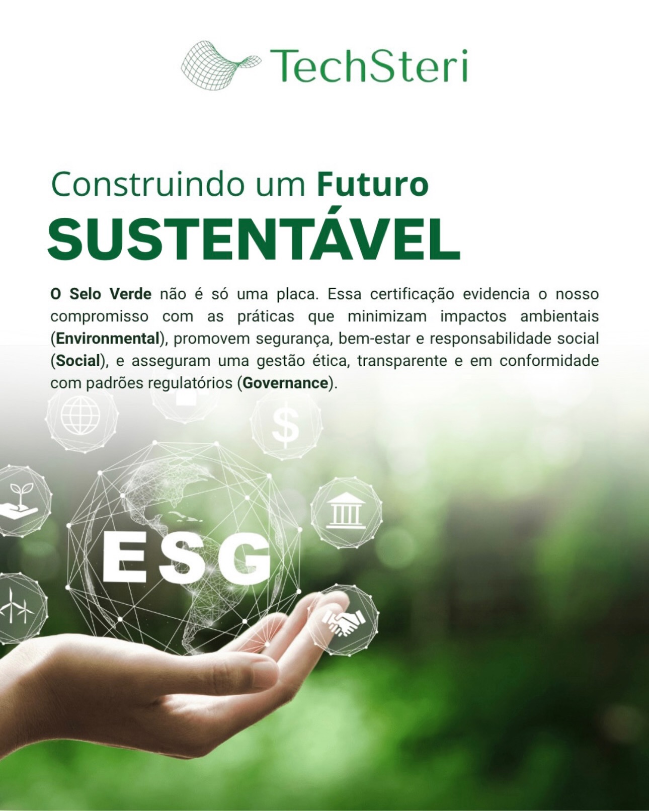 Mais do que desenvolver soluções eficazes para a saúde, buscamos reduzir impactos ambientais, promover bem-estar e fortalecer a segurança em toda a cadeia.
Por isso temos orgulho de, desde 2022, recebermos o Selo Super Verde ESG. 💚💚
#orgulhodesertechsteri