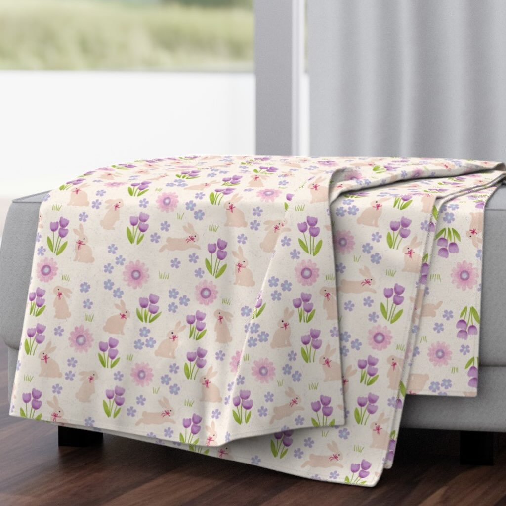 Ostern naht und dieses Frühlings- und Osterhasendesign ist in meinem Spoonflowershop (Link in meiner Bio) erhältlich 🐰🌸🌷#easterpattern #easterdesign #surfacedesign #patterndesign #readyforlicensing