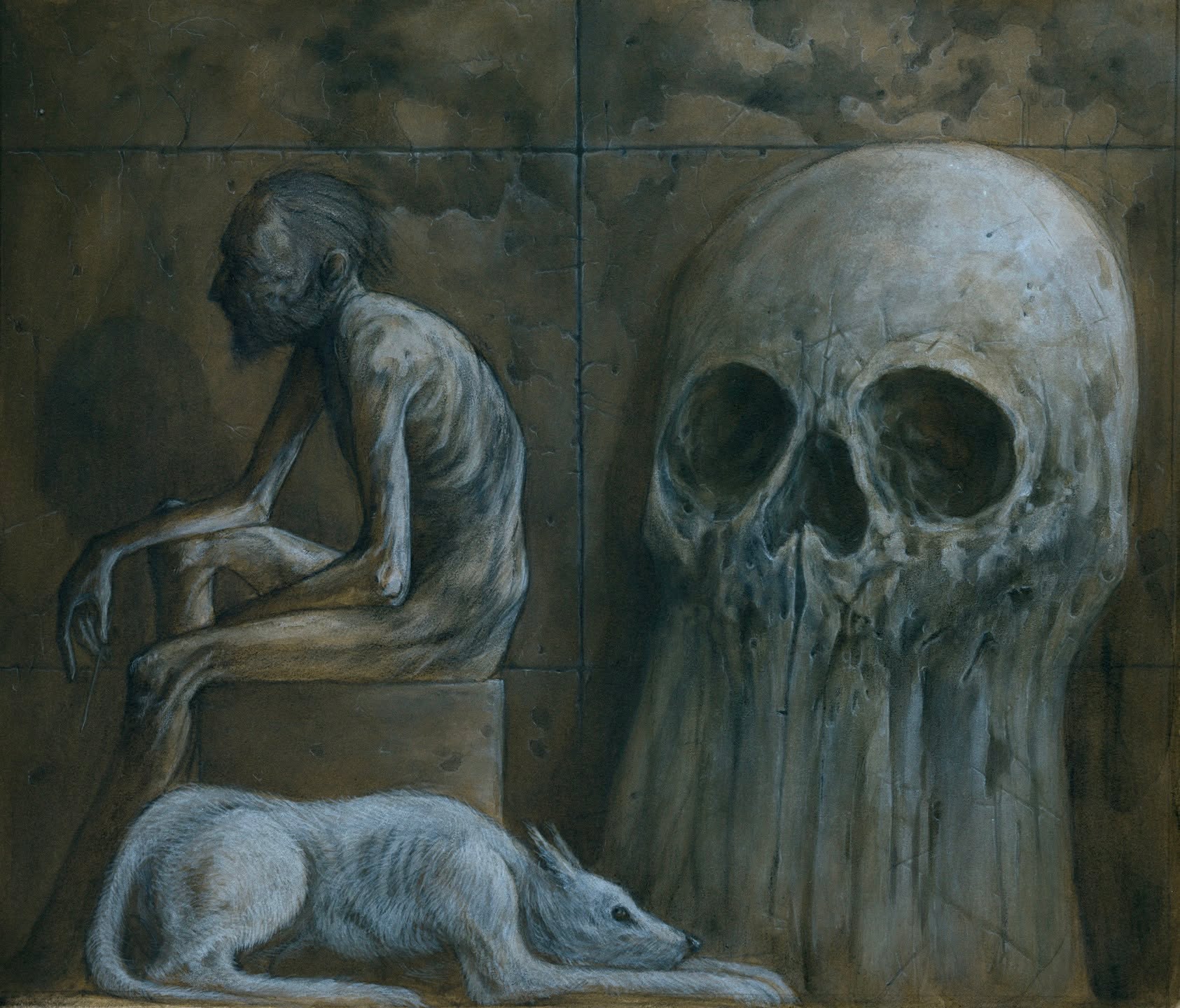 Estado de gracia.
When the fourteen years which Nature permits
Are closing in asthma, or tumour, or fits,
And the vet’s unspoken prescription runs
To lethal chambers or loaded guns,
Then you will find—it’s your own affair—
But… you’ve given your heart to a dog to tear.
RK