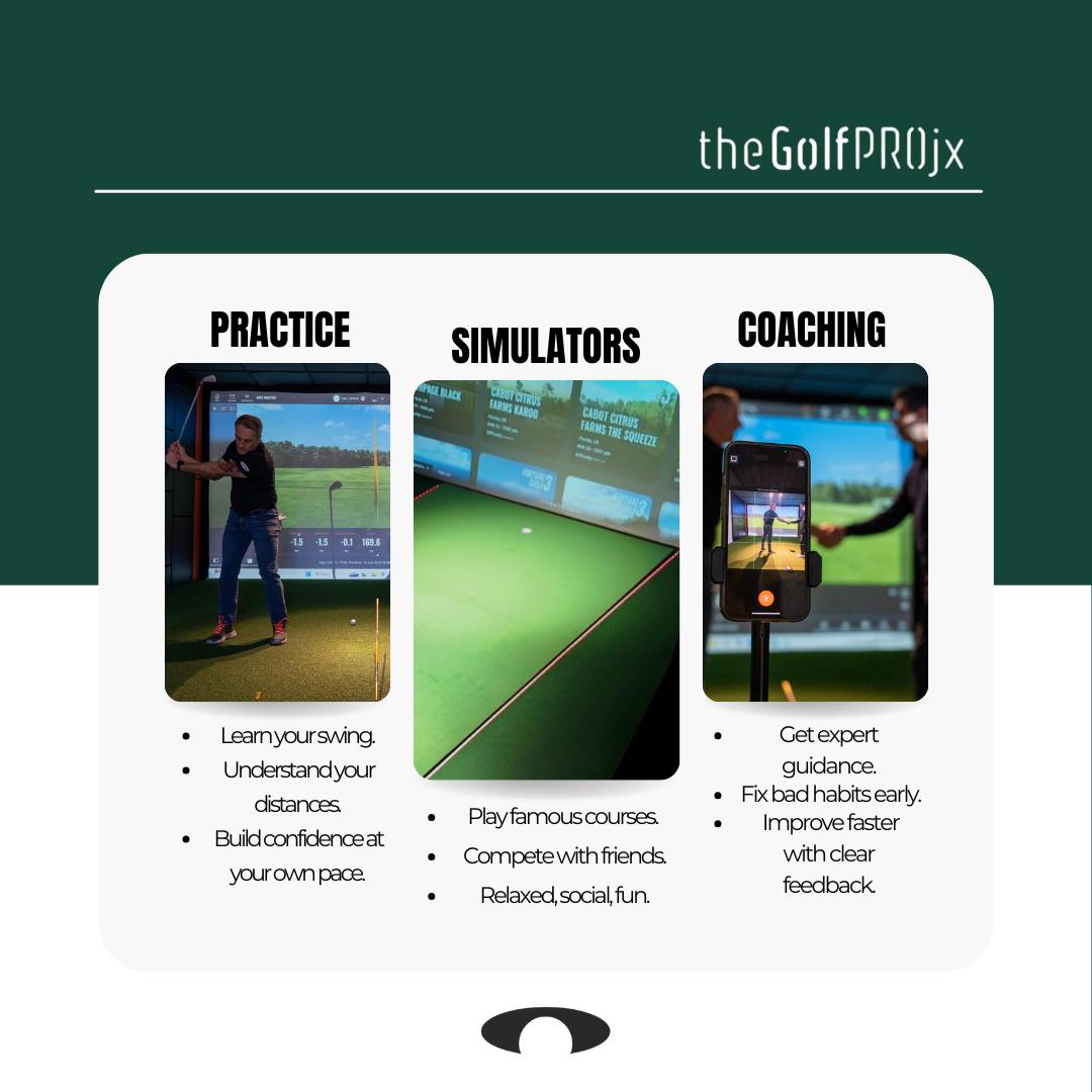 Practice vs Play vs Coaching ⛳️
Not sure where to start?
At theGolfPROjx, there’s no “right” way to use the space, just the way that suits you.
Want to hit balls and build confidence? Book a practice session.
Want a fun night on virtual courses with friends? Book a play session.
Want to improve properly from the start? Book a coaching session.
No pressure. No judgement. Just golf, your way.
Perfect if you’re new to the game or getting back into it.
🔗 Link in bio
www.thegolfprojx.com
#thegolfprojx #trackman #golf #golftips #indoorgolf #cheshire #thelwall #warrington #golffocus #cheshire