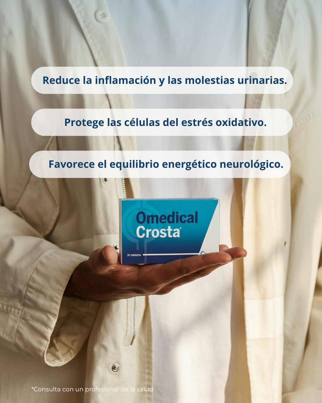 🌿 Omedical Crosta
Soporte nutricional para el bienestar prostático, con extracto de polen de flores y complejo B.
👉 Uso bajo indicación profesional.
