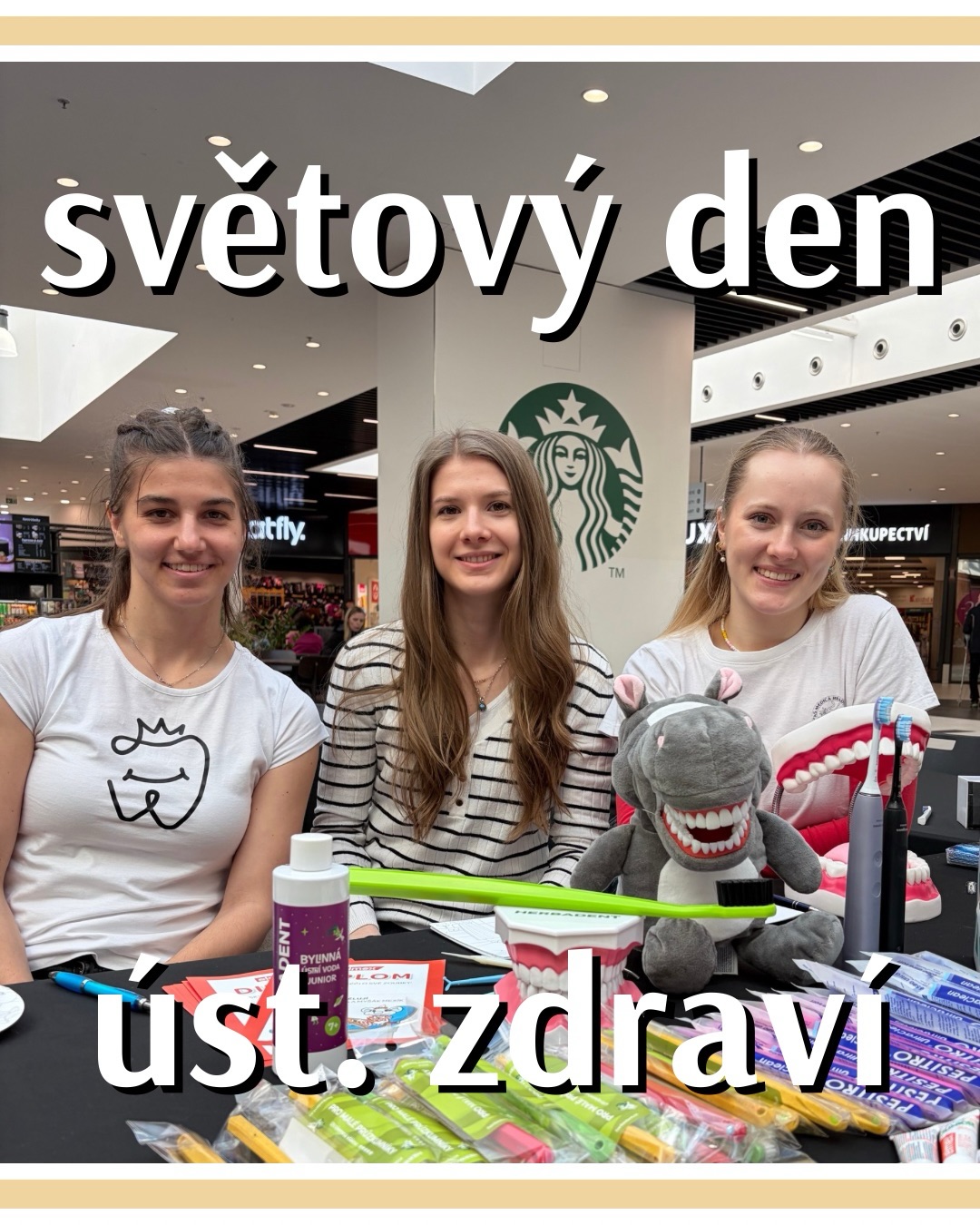 Světový den ústního zdraví jsme si jako každý rok připomněli i v Hradci! 🦷
Oslavit jste ho s námi mohli už ve čtvrtek 19. ve @futurumhradec, kde jsme společně s malými i velkými návštěvníky objevovali, jak správně pečovat o zuby. 🪥
Učili jsme se správnou techniku čištění, dětem jsme přiblížili, jak funguje rentgen, a díky našim sponzorům @herbadent, @elmex_professional_czsk, @topdental.cesko, @philipscz a @republikabezkazu jsme rozdali i pár milých odměn. 🎁
Děkujeme všem, kdo dorazili – bylo to skvělé! 💙