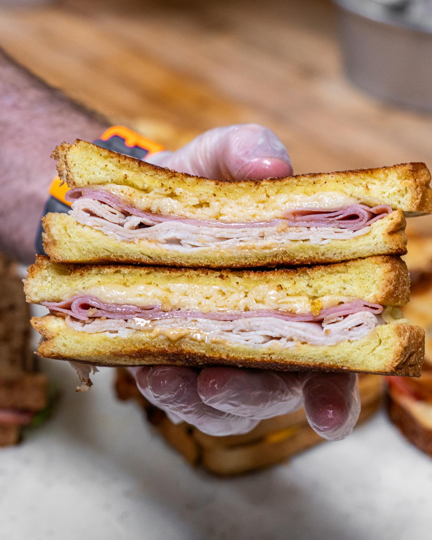 Crispy, melty, and layered just right 👀🔥
Monte Cristo grilled cheese with ham and turkey. This is the sandwich you need today. #CinosHotBagels
#grilledcheese #deli #longisland #oceansideny