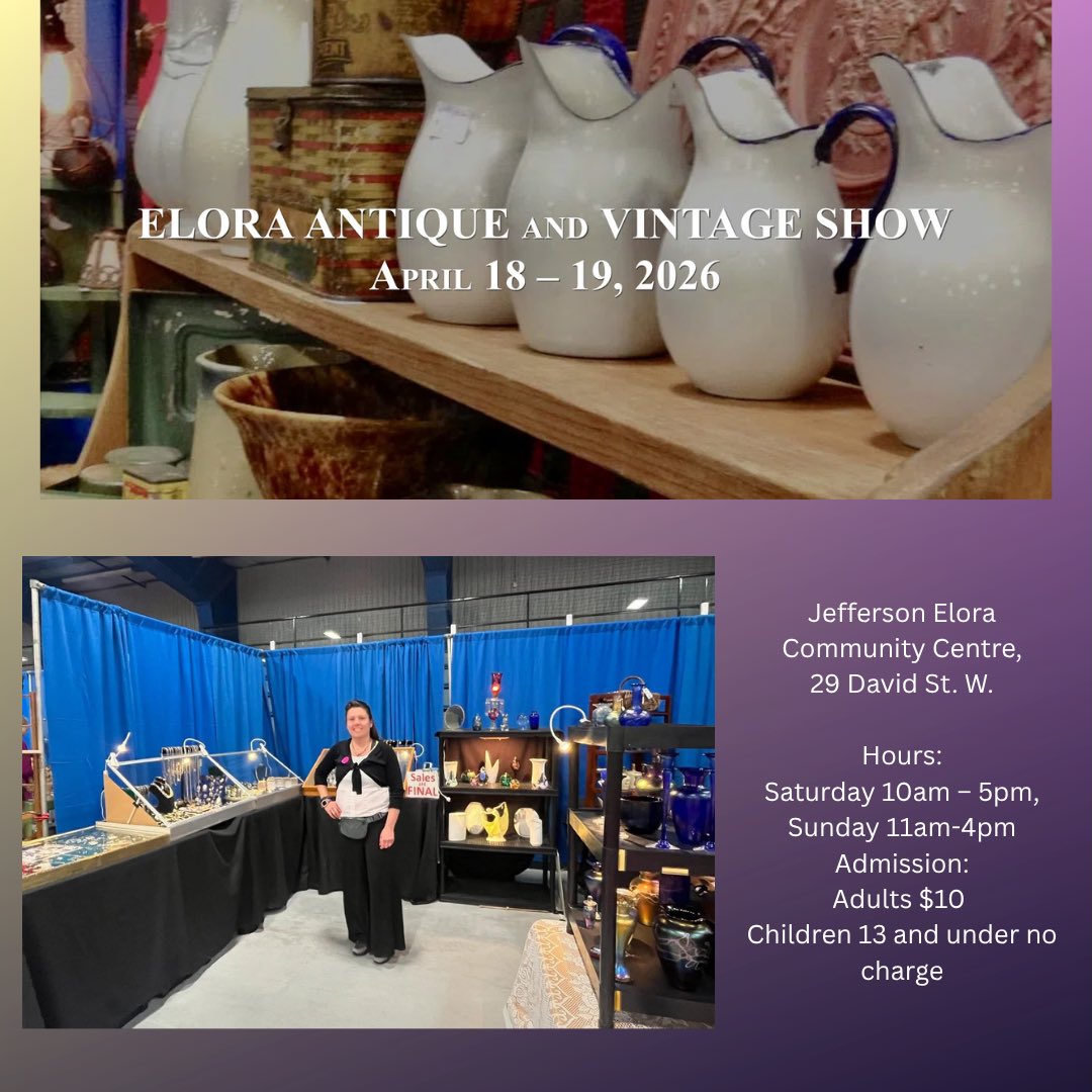 Join us on Sat, April 18th & Sun, April 19th @antiqueshowscanada Elora Antique & Vintage show. we always love being part of this beautiful event that is well organized to provide you with a group of quality curated vendors offering a diverse collection of unique one of a kind antique and vintage items. Come out and support this fantastic event and find your next treasure.
See you soon!
#antiques #antiqueshow #antiquedealersofinstagram #antique