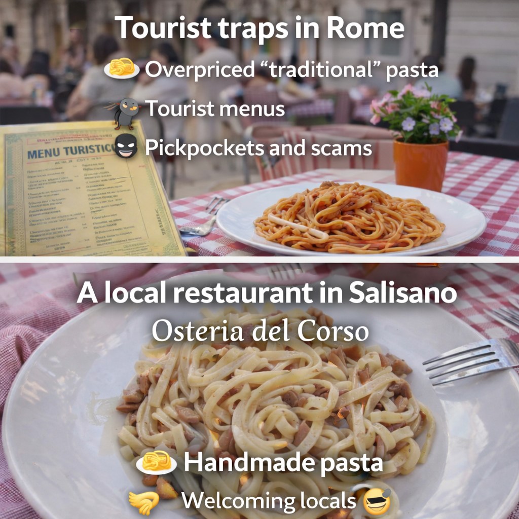 Rome: “Traditional pasta” from a tourist menu. Tables packed shoulder to shoulder.
Salisano: Handmade pasta. Choice cuts of beef. Cooked with love by Carla & Stefano. Served in the beautiful village square.
At Osteria del Corso, dinner isn’t a tourist experience — be part of the village. This is the Italy most travelers never see.
It’s just outside your door when you stay with us in Salisano.
https://www.luxuryworldstay.com
#luxuryitalianstay #ItalyVacation #VisitItaly #AuthenticItaly #ItalyTravel #CastleStay #BoutiqueStay #HiddenItaly #ItalyOffTheBeatenPath #WineLovers #FoodieTravel #ItalianWine #ItalianFoodLover #LuxuryTravel #AllInclusiveVacation #CulturalTravel #SlowTravel #TravelDifferently#DreamVacation #speakeasy