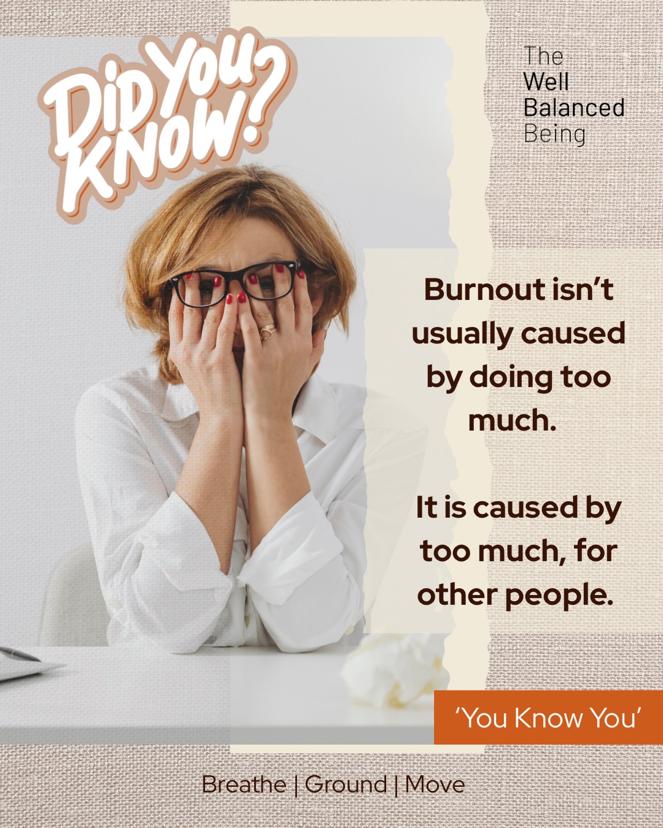 Burnout isnāt just about doing too much!
Had so many conversations this last week about feeling completely defeated & totally exhausted.
The Well Balanced Beingā¢ļø
āWellness Wheelā 6 week Program is a useful tool. It guides you to pinpointing areas of your whole wellness that supports Burnout.
*FULLY BOOKED | July open for booking enquiries
Burnout is often misunderstood as simply having a heavy workload.
In reality, research shows it is more commonly driven by emotional strain, lack of control & feeling unseen or undervalued.
When effort is not matched with recognition, autonomy, or meaningful reward, the nervous system can begin to shift into chronic stress patterns.
Over time, this can lead to exhaustion, emotional detachment, reduced motivation & difficulty performing at your usual capacity.
People who consistently give more than they receive, particularly in environments where their contributions are overlooked, are at a significantly greater risk of burnout.
This imbalance creates deep mental fatigue & emotional depletion, not simply physical tiredness.
Burnout is ultimately the body & mindās protective response to sustained imbalance.
When effort, respect & recovery are not aligned, your system will begin to slow you down.
Recovery is not weakness.
š§”It is regulation.
š§”It is restoration.
š§”It is necessary.
š«¶Based on understanding from the World Health Organization definition of burnout.
If this sounds way too familiar, take a breath & recognise.
āYou Know Youā
Find the power to stop, take time & reset.