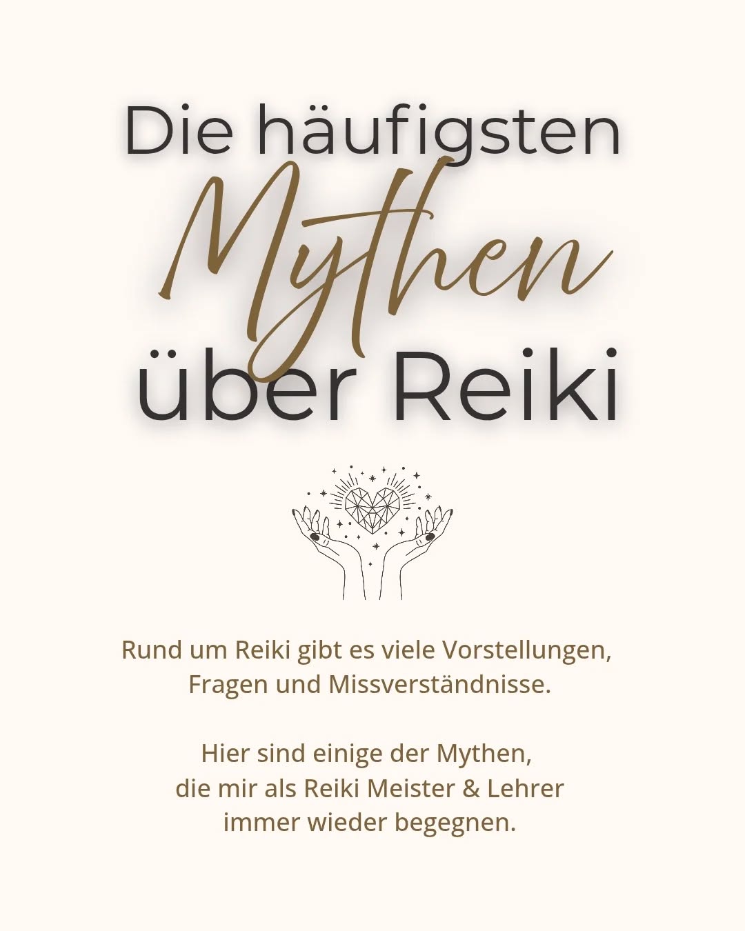 Rund um Reiki gibt es viele Vorstellungen –
und auch einige Mythen.
Das ist ganz natürlich. Immer wenn Menschen etwas noch nicht selbst erlebt haben, entstehen Fragen, Unsicherheiten oder bestimmte Bilder im Kopf darüber.
In Gesprächen mit Menschen, in Sitzungen und auch in meinen Ausbildungen begegnen mir manche dieser Gedanken immer wieder.
Deshalb wollte ich einige davon hier einmal aufgreifen und ein wenig darüber teilen.
Reiki ist für mich ein Weg der Achtsamkeit, der Präsenz und der inneren Verbindung. Ein Weg, der uns immer wieder einlädt, nach innen zu lauschen und Vertrauen zu entwickeln.
✨ Mich würde sehr interessieren:
☀️ Welche dieser Antworten hat dich am meisten überrascht?
☀️ Oder gibt es etwas über Reiki, das du dich schon lange fragst?
Schreib es mir gerne in die Kommentare – ich freue mich, von dir zu lesen.
#reiki #usuireiki #reikilernen #reikiliebe #reikiausbildung