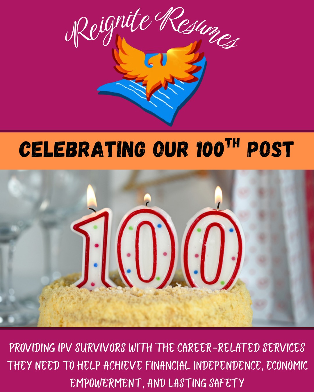 Today, in honor of our 100th post, we want to thank all of you who have taken the time to engage and support our cause.
As always, we are honored to be part of this dynamic community of changemakers. Here's to the next 100! 🫶🫶🫶
#reigniteresumes #npo #nonprofit #youthled #femaleled #resume #resumes #recruitment #domesticviolence #ipv #youthleaders #youthleadership #jobs #careers #employment