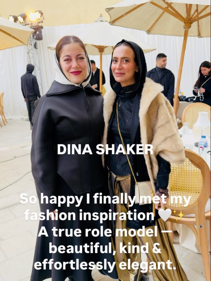 DINA SHAKER ๐คโจ
Not just anyoneโฆ sheโs been my inspiration for as long as I can remember.
Iโve always loved everything she creates โ her designs, her models, her incredible use of fabricโฆ even her shots have always been on another level. @dinashaker
Sheโs always been differentโฆ always in a league of her own.
So happy I finally got to meet her ๐ค #bycherwinewakeb #styling #stylist #fashionable #fashion