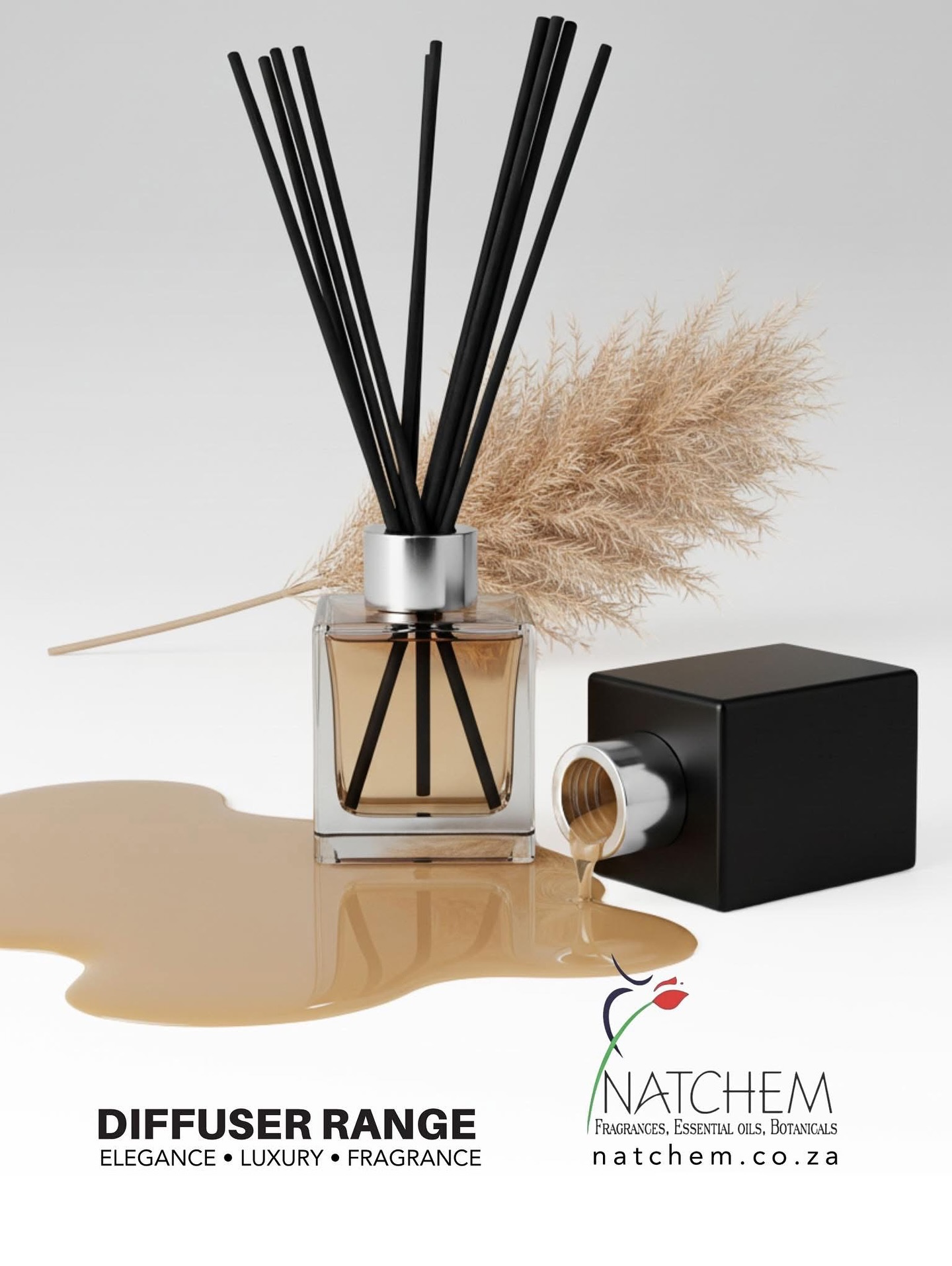 DIFFUSER RANGE
Elegance • Luxury • Fragrance
200ml Square Diffuser Bottle
Clear Glass Diffuser
Silver Collar & Black Rattan Reeds
100ml Black Diffuser Bottle
Matt Black Diffuser
Silver Collar & Black Rattan Reeds
CONTACT NATCHEM
☎ Telephone: 010 010 6174
📲 WhatsApp: 082 331 4508
📍 Address: 11/15 Bundo Road, Sebenza,
Edenvale
🔗 https://linktr.ee/NATCHEMPTYLTD
Elevate your space with our premium diffuser collection, designed to bring both style and long-lasting fragrance into any environment.
Refined design meets exceptional fragrance.
#NATCHEM #diffuser #fragrance