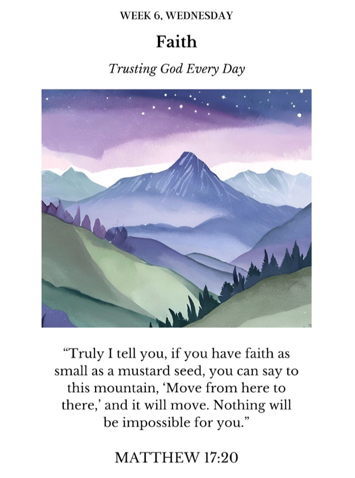 "Truly I tell you, if you have faith as small as a mustard seed, you can say to this mountain, 'Move from here to there' and it will move. Nothing will be impossible for you." Matthew 17:20
www.womenschristianfellowship.org
#mustardseed #faith #mountains