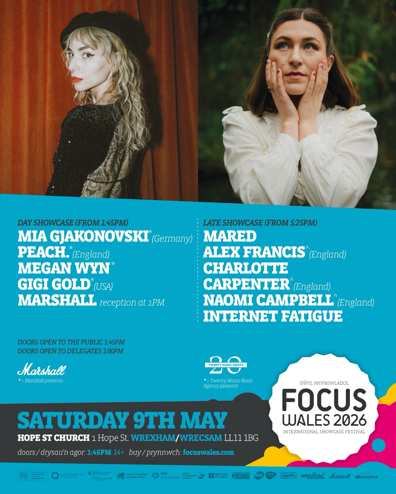 Headed back to Wales for @focuswales in Wrexham on May 8th in some familiar and fine company! If you’re headed there come and say hi 🏴
Hope St Church - late showcase (from 5:25pm)
Saturday May 9th, Wrexham