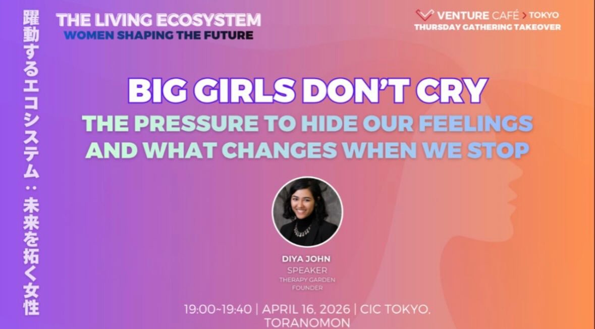 I thoroughly enjoyed my previous conversation with @hdobbin at @vencafetokyo, and I’m delighted to be back there at their Women’s Theme Night on April 16th.
In ‘Big Girls Don’t Cry’, I’ll be talking about the real pressure women leaders face to hide our vulnerabilities and what changes when we stop. It’s a demonstration of how you can take your power back by embracing the full spectrum of your feelings.
You will leave with:
🍀Greater awareness of your approach to dealing with feelings
🍀Skills to notice, name and think about feelings
🍀Skills to turn your feelings into action that moves you forward
🍀Hopefully, greater permission to let yourself be human!
We’d love to have you there in person or you can join remotely. Link to register in my bio 🔗
See you!
——
If you’re new here, I’m Diya 👋, a Japan-based mental health therapist with a Masters in Psychology and I help expats and internationals in different parts of the world conquer anxiety and build a meaningful life anywhere.
Let’s bloom where we’re planted. 🌻