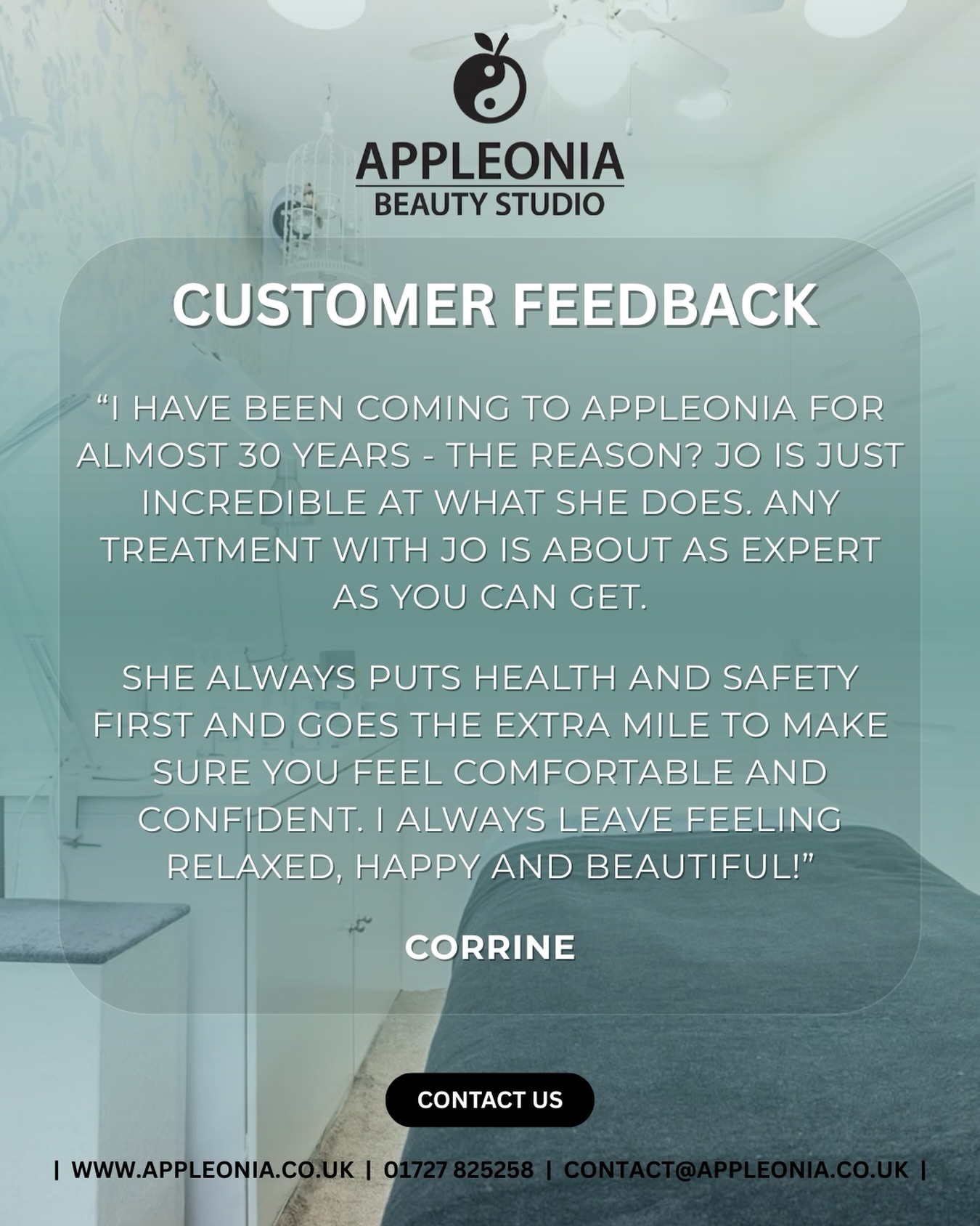 Feedback like this means the world 🤍
Many of our clients have been visiting for years (even decades) and that continued trust is something Joanne is incredibly proud of.
With over 30 years of experience, her focus has always been the same: putting health and safety first, delivering expert treatments, and making every client feel comfortable and confident.
Thank you, Corrine, for your kind words.
If you’re new here and unsure which treatment is right for you, feel free to message us, we’re always happy to help.
#stalbans #StAlbansMums #beautysalon