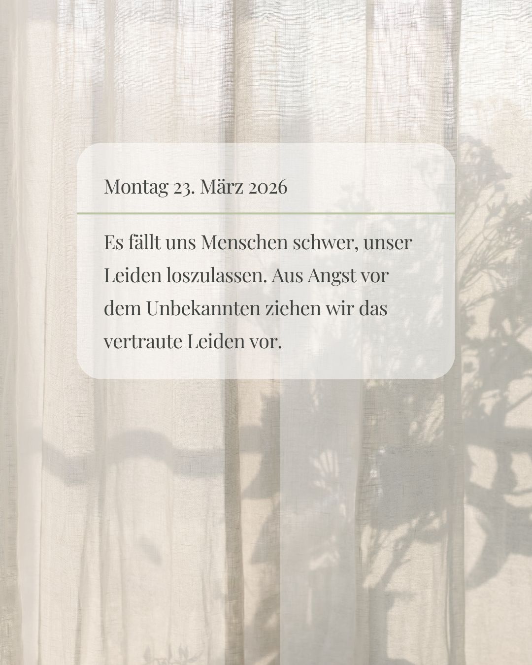 ...wie der Mönch Thich Nhat Hanh oft betonte.
Vertraute Schmerzen bieten eine falsche Sicherheit, während das Loslassen die Überwindung der Komfortzone erfordert. Dieser Prozess ist oft mit Angst vor Verlust und Ungewissheit verbunden.
#Loslassen #Achtsamkeit #Selbstreflexion
#InnereArbeit #Persönlichkeitsentwicklung
#ThichNhatHanh #Bewusstsein #Heilung
#KomfortzoneVerlassen
#Wachstum #AngstÜberwinden #Spiritualität #Selbstliebe
