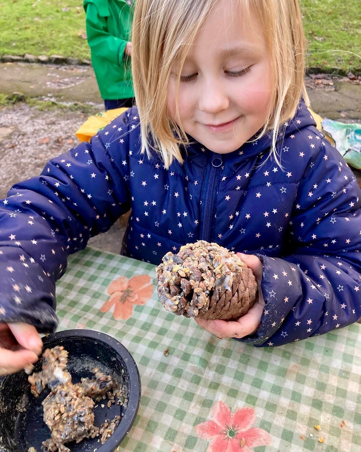 The Nursery children loved making bird feeders and hanging them in the trees…
#montessorieastfarleigh #montessoriforestschool #montessorioutdoors