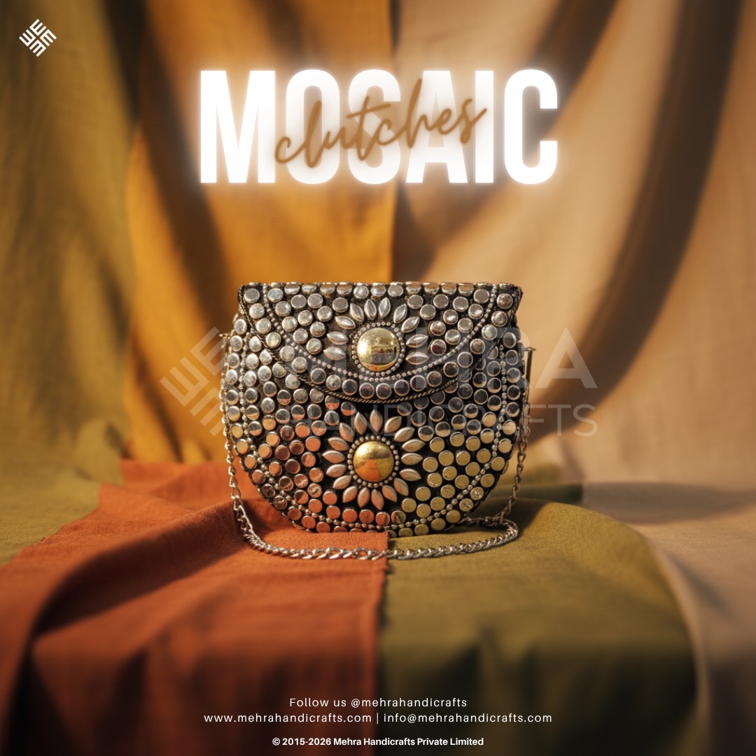 ✨ Add a Pop of Glam to Your Style! ✨
Discover the artistry of our Handmade Designer Metal Mosaic Clutch Bag, a stunning accessory that combines intricate mosaic detailing with timeless elegance. Perfect for weddings, parties, or any occasion, this handcrafted clutch is a statement piece you’ll adore.
🎁 Why You’ll Love It:
🌟 Unique Mosaic Design
🌟 Handcrafted with Love
🌟 Ethically Made in India
📸 Carry sophistication and stand out with this exquisite masterpiece! 💃
🛍️ Shop now and embrace the magic of handmade luxury. Link in bio!
#Handmade #HandmadewithLove #HandmadeInIndia #CraftedwithLove #CraftedInIndia
