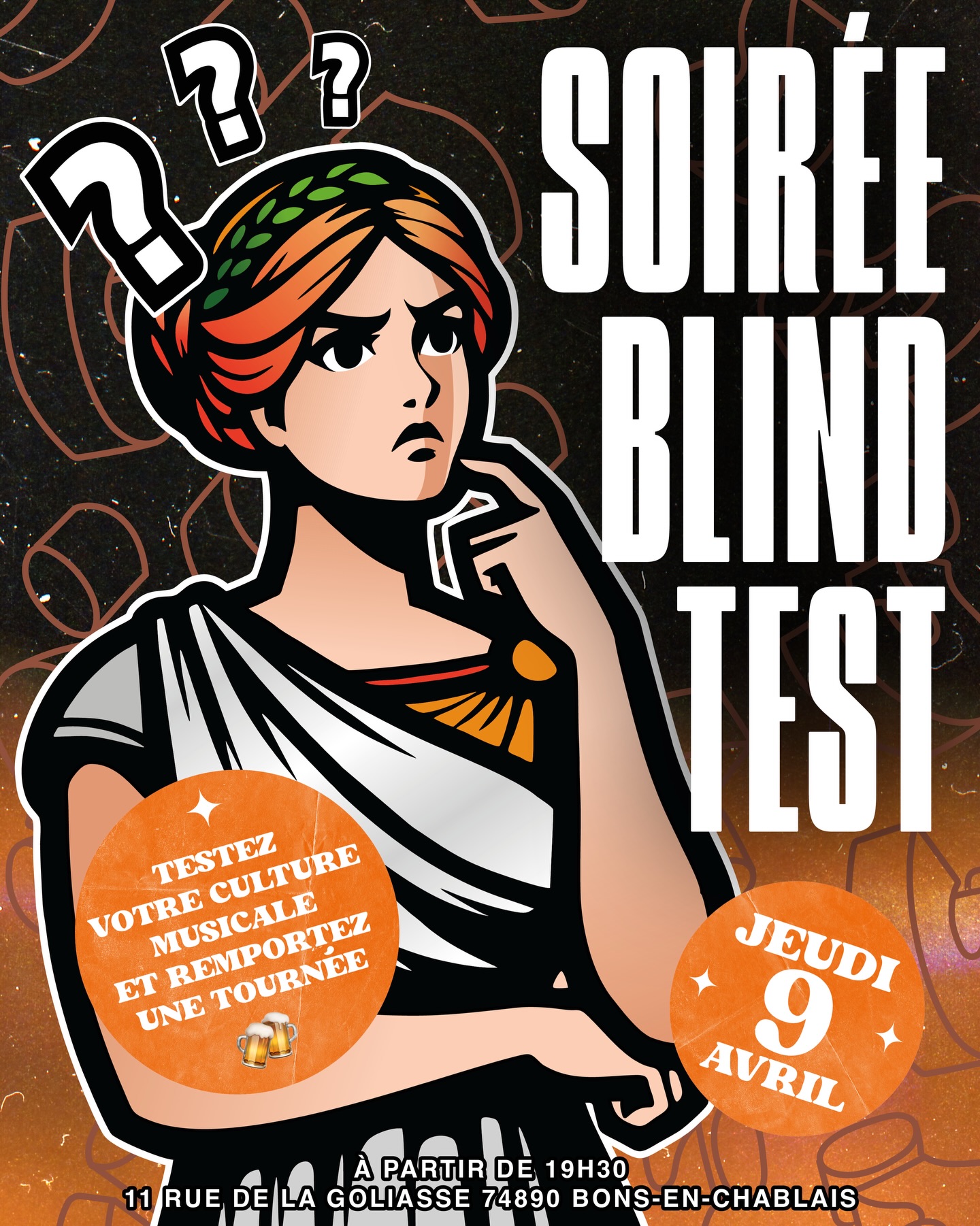 🚨BLIND TEST👀
Chaque édition vous êtes de plus en plus chauds !
Alors on remet ça🔥
Rendez-vous jeudi 9 avril, venez tester votre culture musicale chez @classique.bar !
➡️ Qui va gagner sa tournée ?😎
Depart 19h30/20h ! Reserve vite une table pour ton équipe !
Organisé par @jul.and.the.gang ✨
📍11 rue de la Goliasse 74890 Bons-en-Chablais
#bar74 #sortir74 #hautesavoie #blindtest