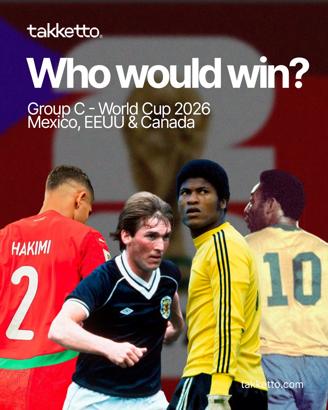 Group C is set. But what if each nation sent their greatest squad ever?
Brazil 1970. Morocco 2022. Haiti 1974. Scotland 1978.
Four iconic teams. One group.
Who would come out on top?
Vote now in our story 👆
#takketto_ #worldcup2026🏆🇮🇳❣️ #brazil #morocco #pelé