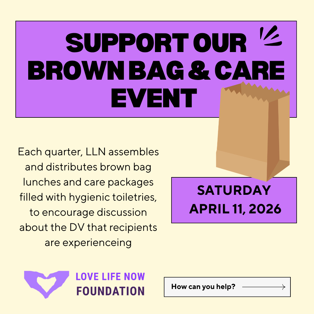 April 11th is our next Brown Bag and Care Event — and we'd love your support if you can volunteer. Email us at volunteer@lovelifenow.org to join us this quarter 🙌🏾
We assemble lunches + care packages filled with hygiene essentials and distribute them directly to people experiencing abuse and homelessness. Every quarter we show up 💜
Swipe to see other ways YOU can help 👉
#LoveLifeNowFoundation #BrownBagEvent #DVAwareness #GiveBack #VolunteerMA