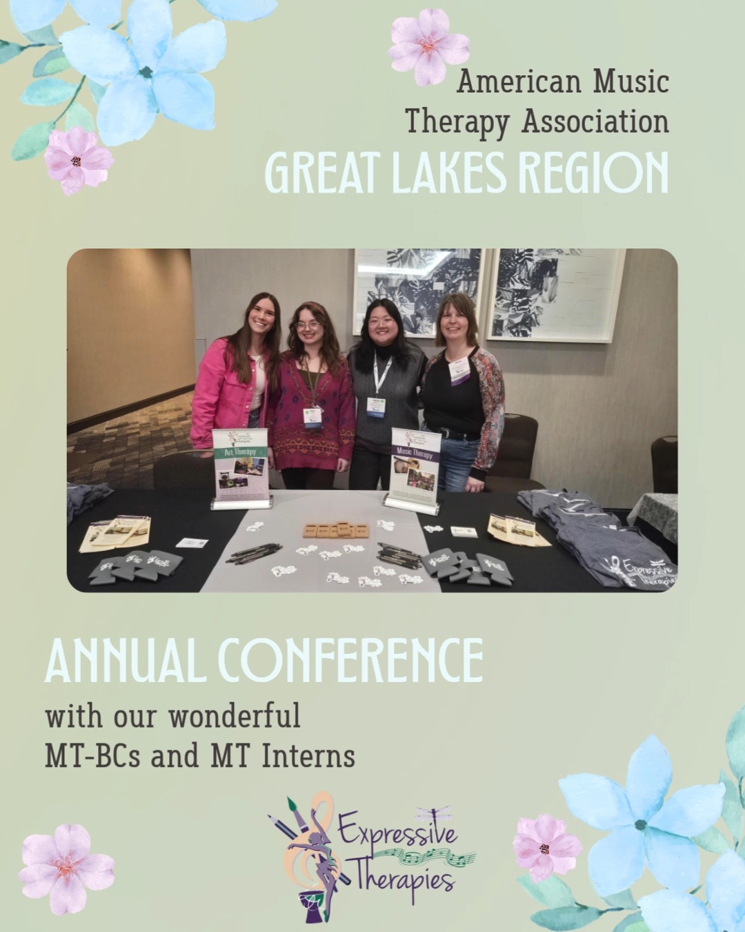 A huge shoutout to our team members who attended the Great Lakes Region of the American Music Therapy Association's annual conference in Michigan recently!
Another special shoutout to Heid Music in Appleton for their generous donations made to our raffle baskets!
#expressivetherapiesllc #heidmusic #musictherapy #AMTA