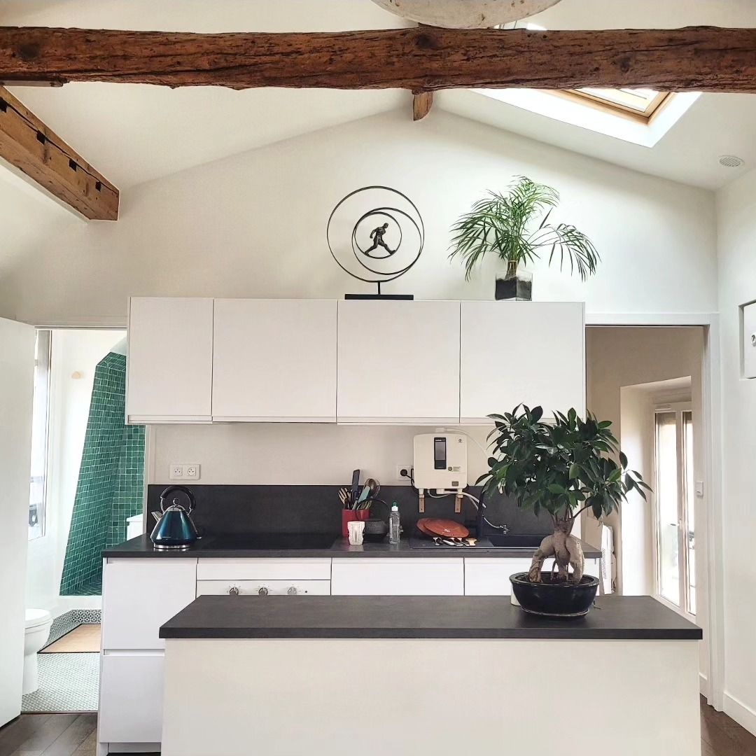 Projet TANNERIES
AVANT/APRES
L'atout majeur de cet appartement est sa luminosité. Pour mettre en valeur tout son potentiel, nous avons travaillé la lumière traversante en recentrant la cuisine dans la pièce de vie . Le plan de travail en noir souligne la cuisine et met en valeur la hauteur sous plafond avec ces superbes poutres apparentes.
.
.
.
#interiordesign#kitchendesign#charme#rénovation#interior#