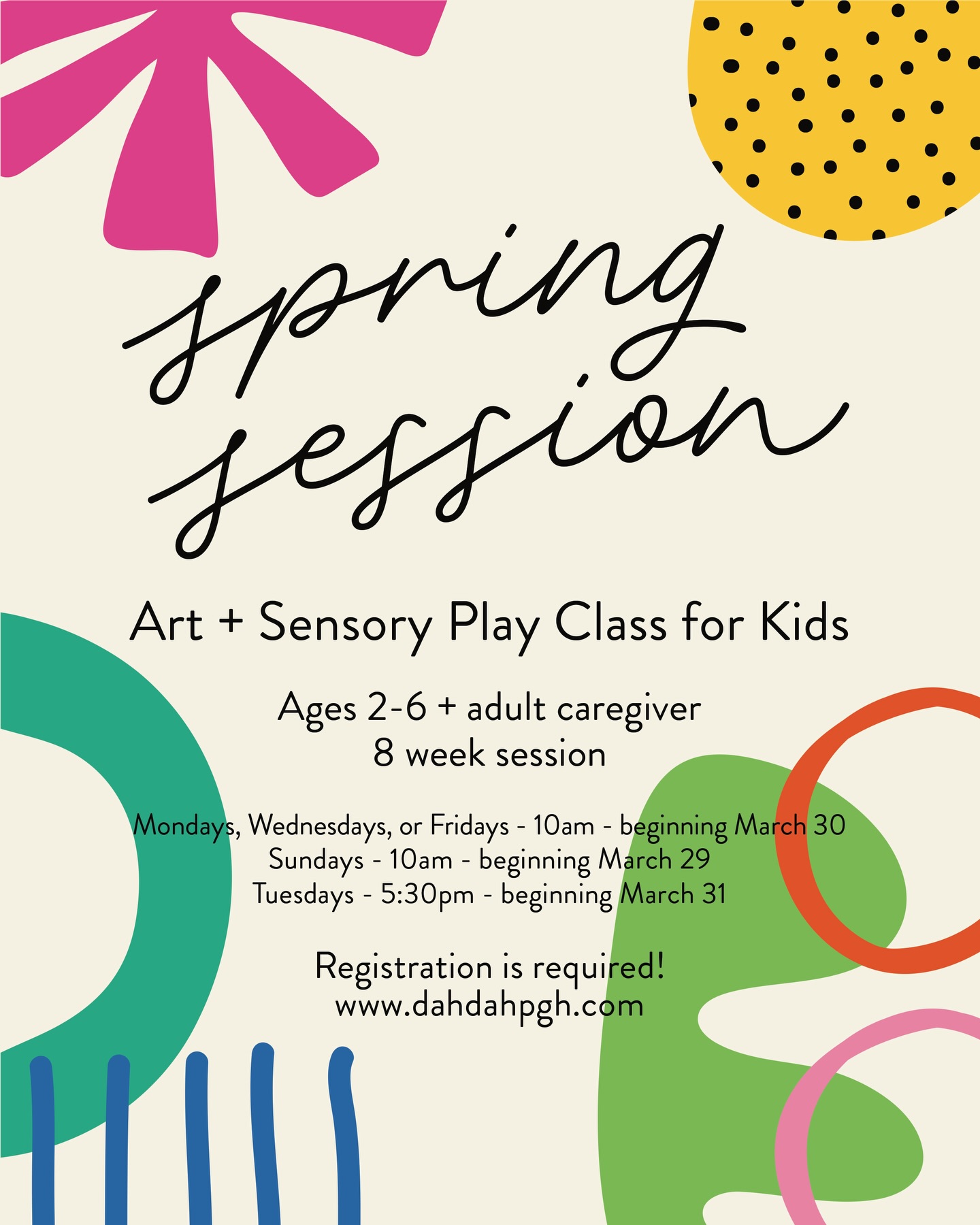 🐣 SPRING SESSION 🐣 A new session of classes begins this Sunday! Get a spot at www.dahdahpgh.com