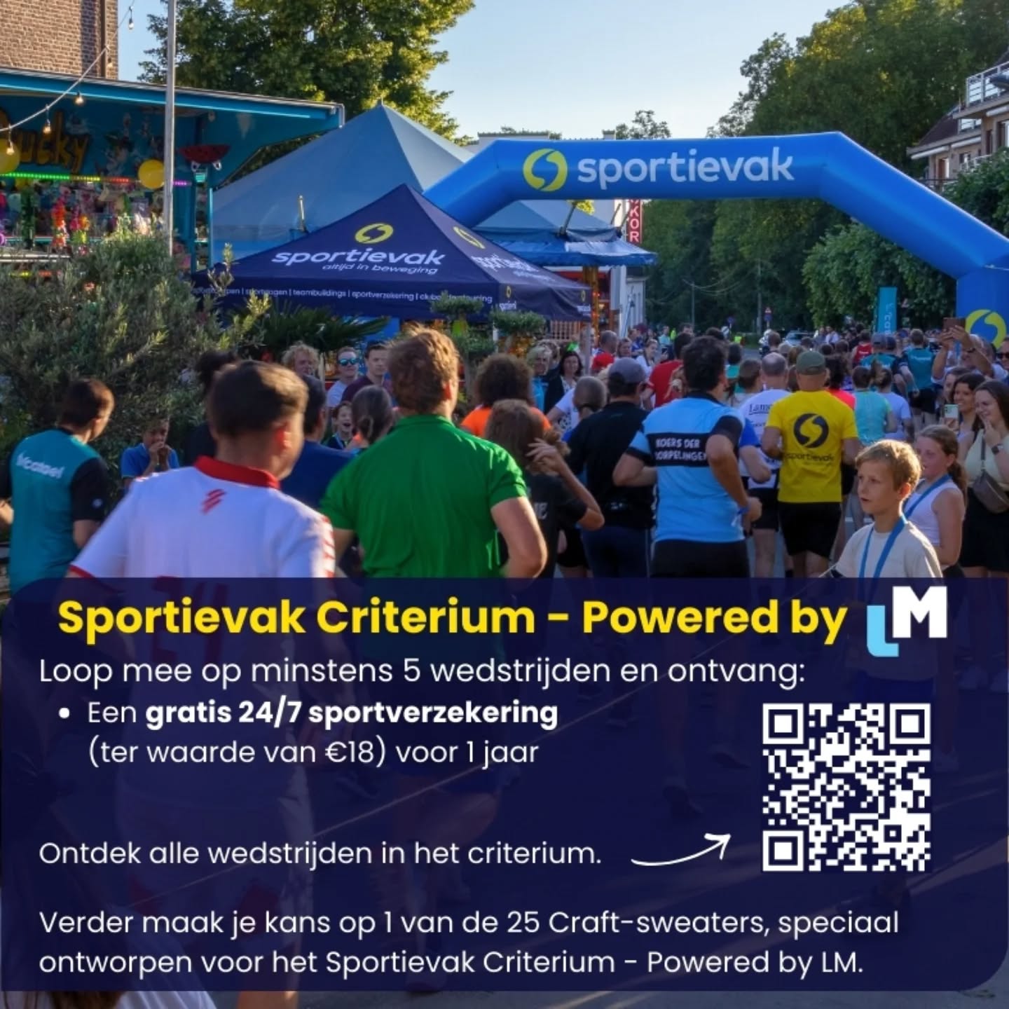 Wist je dat de verschillende Movement loopwedstrijden ook deel uitmaken van het Sportievak Criterium โ Powered by LM?
Loop je minstens 5 van de 30 door Sportievak geselecteerde loopwedstrijden mee, dan maak je kans op leuke prijzen.
Alle info en hoe je registreert voor deelname vind je op www.sportievak.be/criterium.
@sportievak