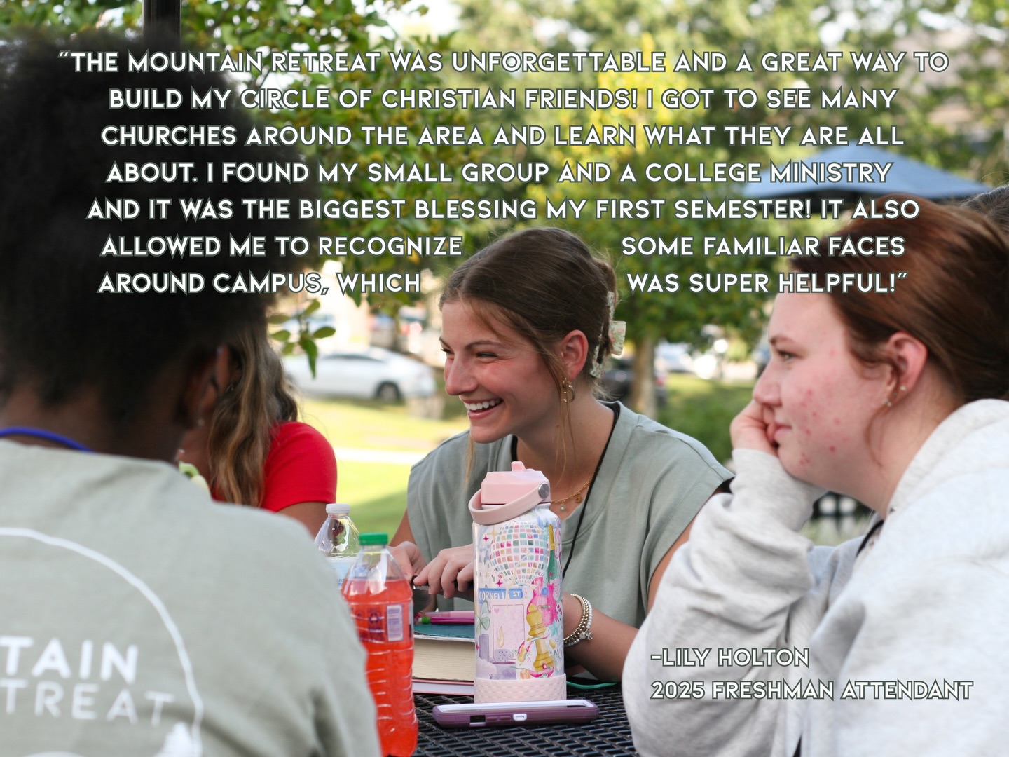 Here's how The Mountain Retreat impacted freshman, Lily Holton, last year!
You can experience this too! Just use the link in our bio to register!!