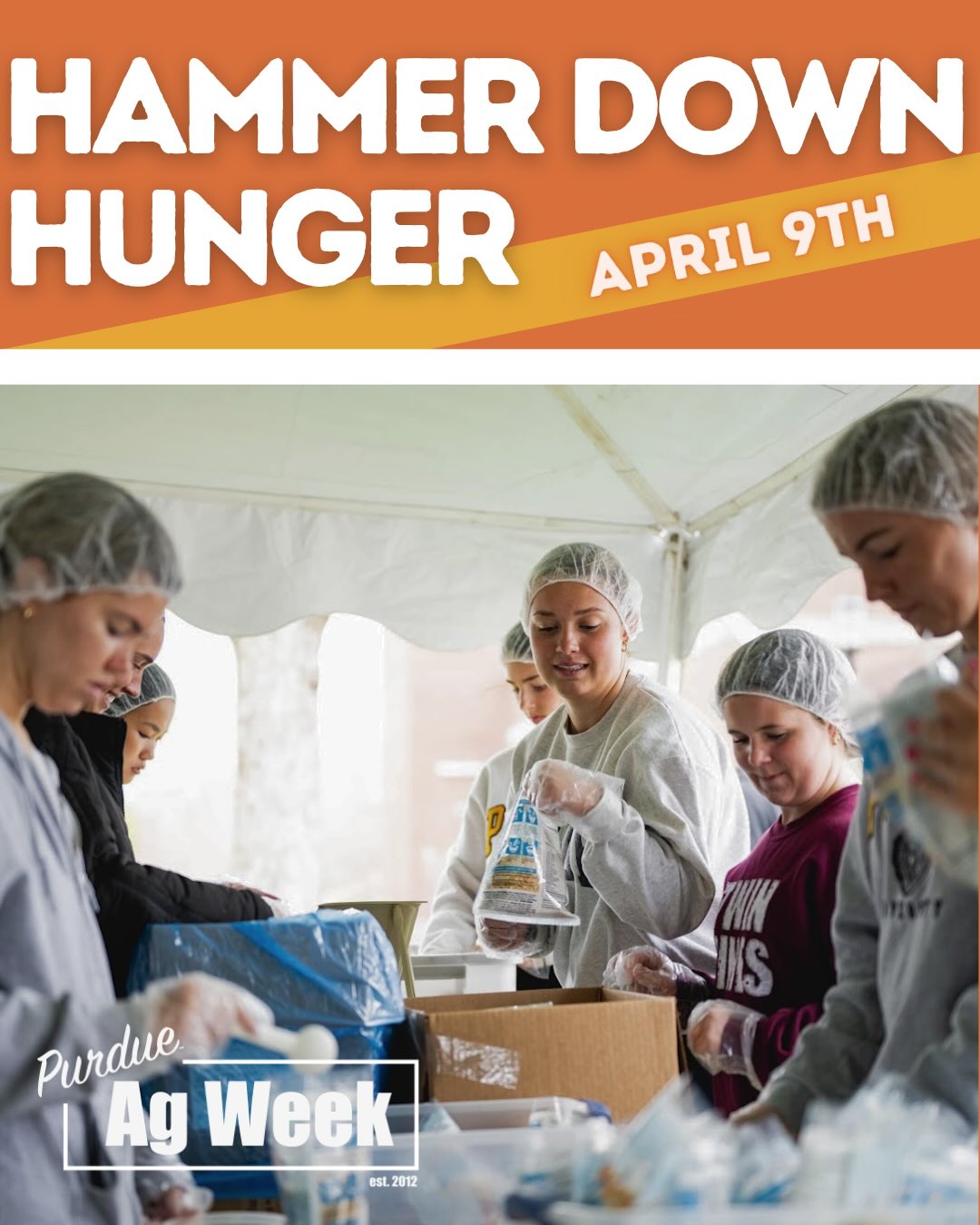 Boilermakers, it’s time to Hammer Down Hunger. This year, Ag Week has a goal of packing 70,000 meals to fight food insecurity. It’s not too late to sign up and join us! Use the link in our bio or the QR code in this post to sign up.
-
We are so thankful to be partnering with @millionmealmovement and having @weareelanco as our day sponsor. This event could not be possible without their support!
-
Don’t forget to visit our club booths as well. We can’t wait to see you on Memorial Mall!
-
#purdueagweek #hammerdownhunger #educate #engage #inspire