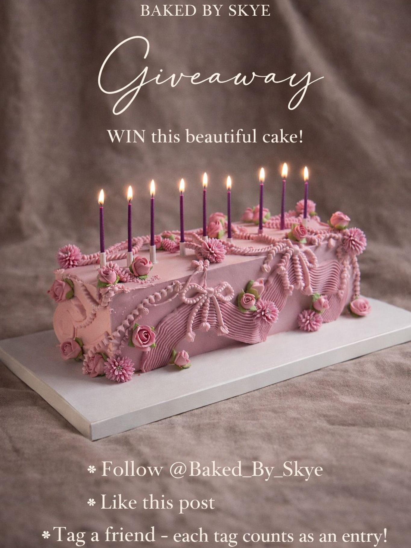 ✨GIVEAWAY TIME 🎂🤎
We’re so excited to be giving away a 30cm rectangular cake to one lucky winner! 🤍✨ Perfect for any celebration or just to treat yourself
How to enter:
1. Like this post 🤎
2. Follow our page 🫧
3. Tag a friend in the comments (each tag = 1 entry!)
4. Share this post to your Instagram story🧋 (don’t forget to tag us!)
🤎Winner will be announced on 30 April
🤎Winner will be chosen at random
Don’t miss out — enter as many times as you’d like and good luck! 🍂💫