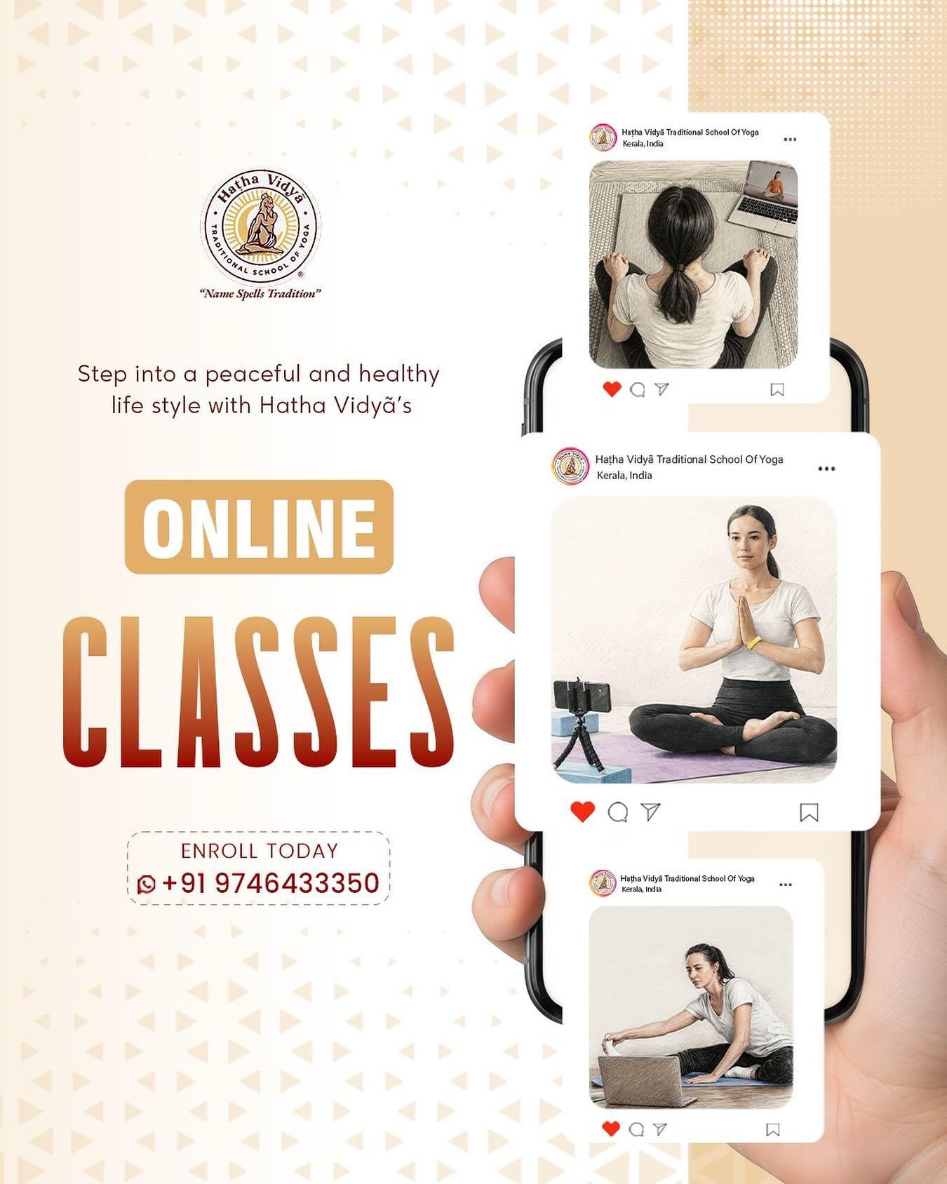 Yoga presents a holistic approach to living a healthy, happy and purposeful life. Making this valuable treasure of knowledge available and accessible to anyone, Haṭha Vidyã offers Regular classes, a standard yoga program suitable for students regardless of their age, health condition, or experience with yoga.
These classes are classified into basic, intermediate, and advanced levels with the increasing order of complexity of practices that gradually mold students into accomplished practitioners. The course curriculum comprises 84 classical asanas, different types of pranayama, bandha, meditation, relaxation, and cleansing practices, equipping the students with comprehensive knowledge and expertise in yoga.
Join us to practice yoga and experience its benefits.