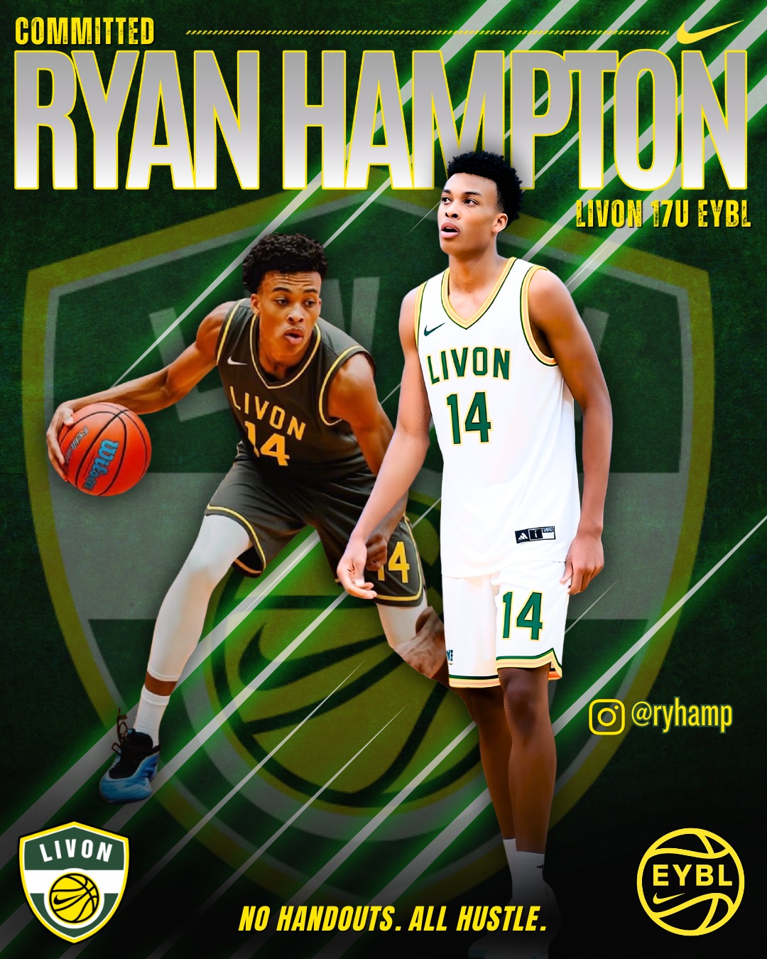 WELCOME TO THE STANDARD.
LivOn EYBL 17U adds Ryan Hampton.
5⭐️ | Top 10 — Class of 2027
Different level. Different expectation.
No handouts. Just work.
#LivOn #EYBL #EarnedNotGiven
ryhamp @editsbyuti