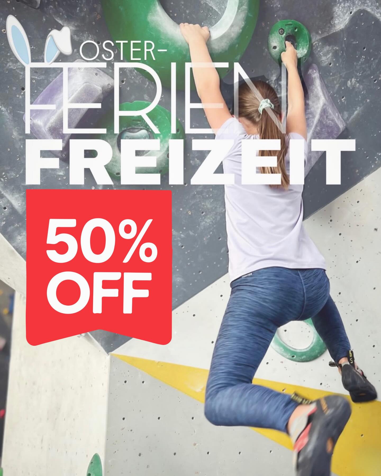 RABATTAKTION | Ferienfreizeit
⏱️ Nur für kurze Zeit gibts 50% Rabatt auf die noch freien Plätze in der Ferienfreizeit (nur 109,50€)!
Anmeldung per Mail an buchung@fliegerhalle-bs.de
Zahlung am Montag vor Ort.
Aktion gültig bis Sonntag Abend 29.03.26.
Link in der Bio.
#fliegerhallebraunschweig #bouldern #klettern #ferienfreizeit hellobraunschweig