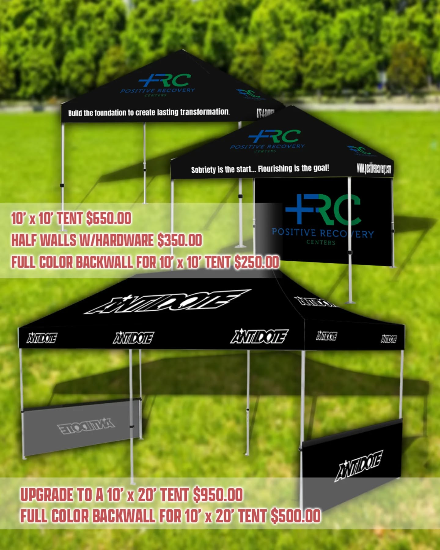 last few days to take advantage of our tent specials! full color printing, customized your way!
Quick turn around as always.