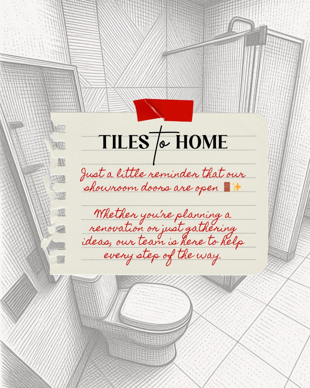 Business as usual over here 🙌
Our showroom is open and full of beautiful tiles ready to transform your space.
Drop by and let’s bring your vision to life.